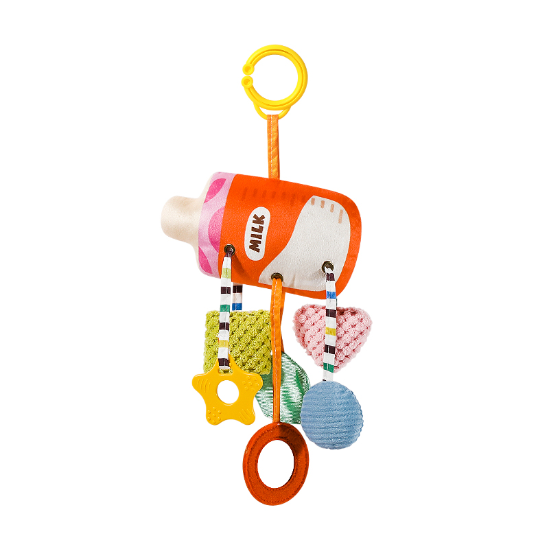 (baby bottle) Car Seat Stroller Toys for Babies 0-6 Months Crab Baby Infant Newborn Stroller Toys with Beep Mirror Small Bell Baby Teether