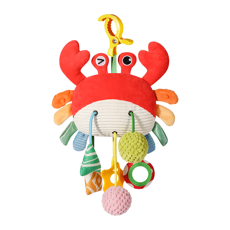(baby bottle) Car Seat Stroller Toys for Babies 0-6 Months Crab Baby Infant Newborn Stroller Toys with Beep Mirror Small Bell Baby Teether