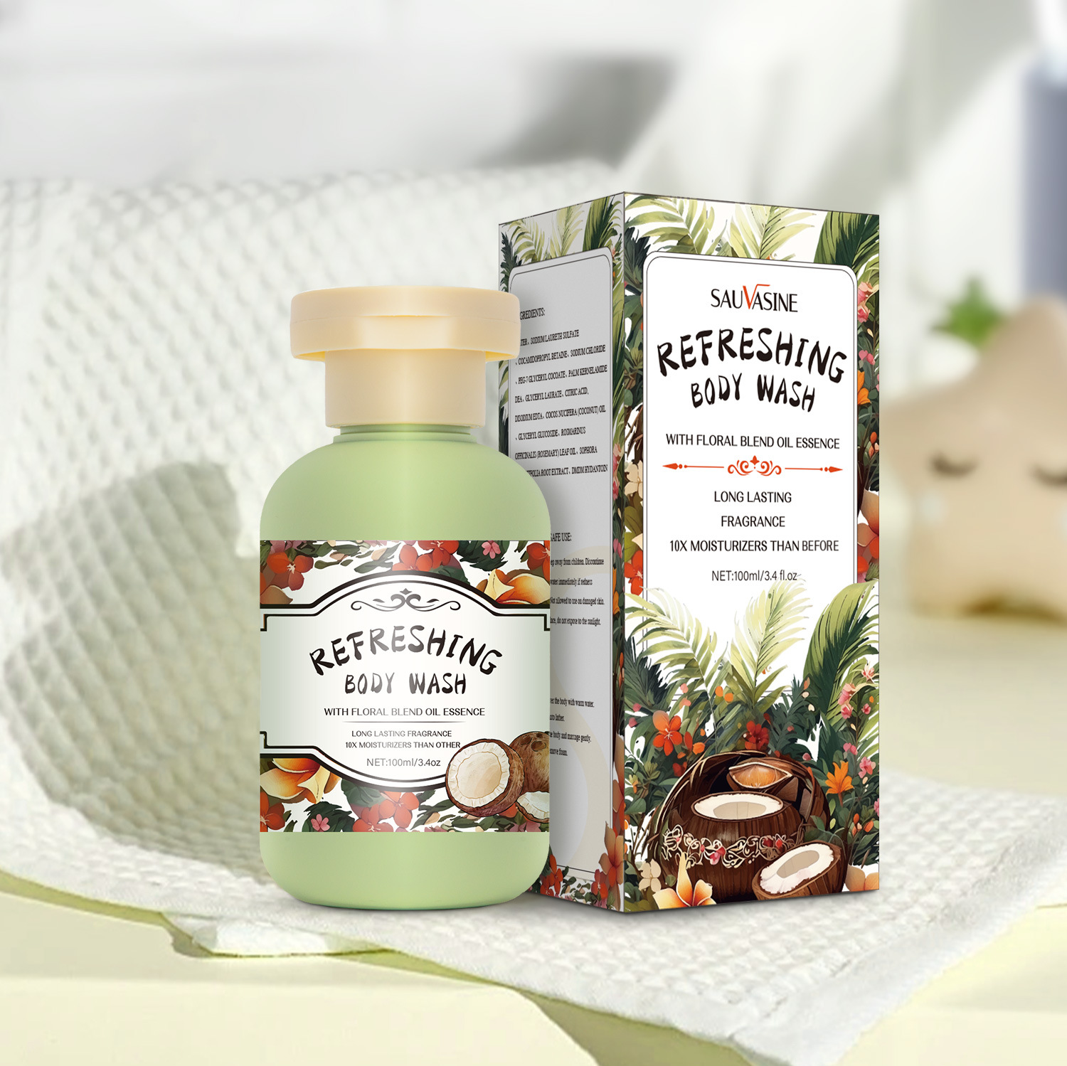 Floral Fruity Body Wash 100ml Deep Cleansing Moisturizing Nourishing Daily Shower And Bath Care