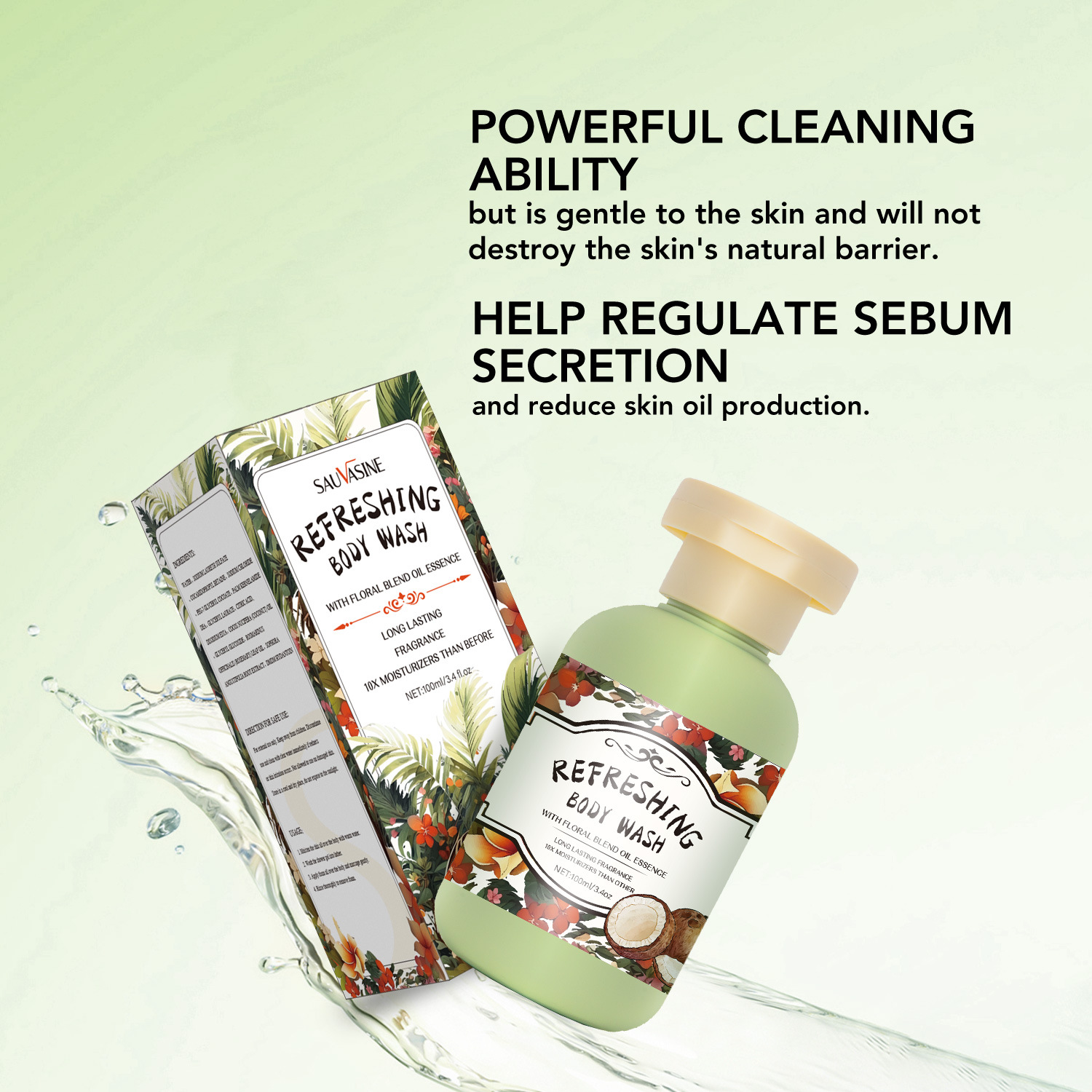 Floral Fruity Body Wash 100ml Deep Cleansing Moisturizing Nourishing Daily Shower And Bath Care