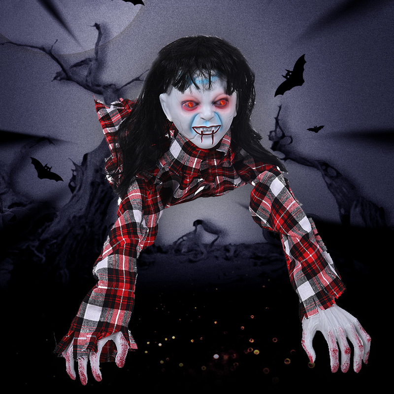 (Man) Crawling Horror Ghost Doll Male And Female Styles Halloween Scene Decorations Ghost Props For Secret Room Festival