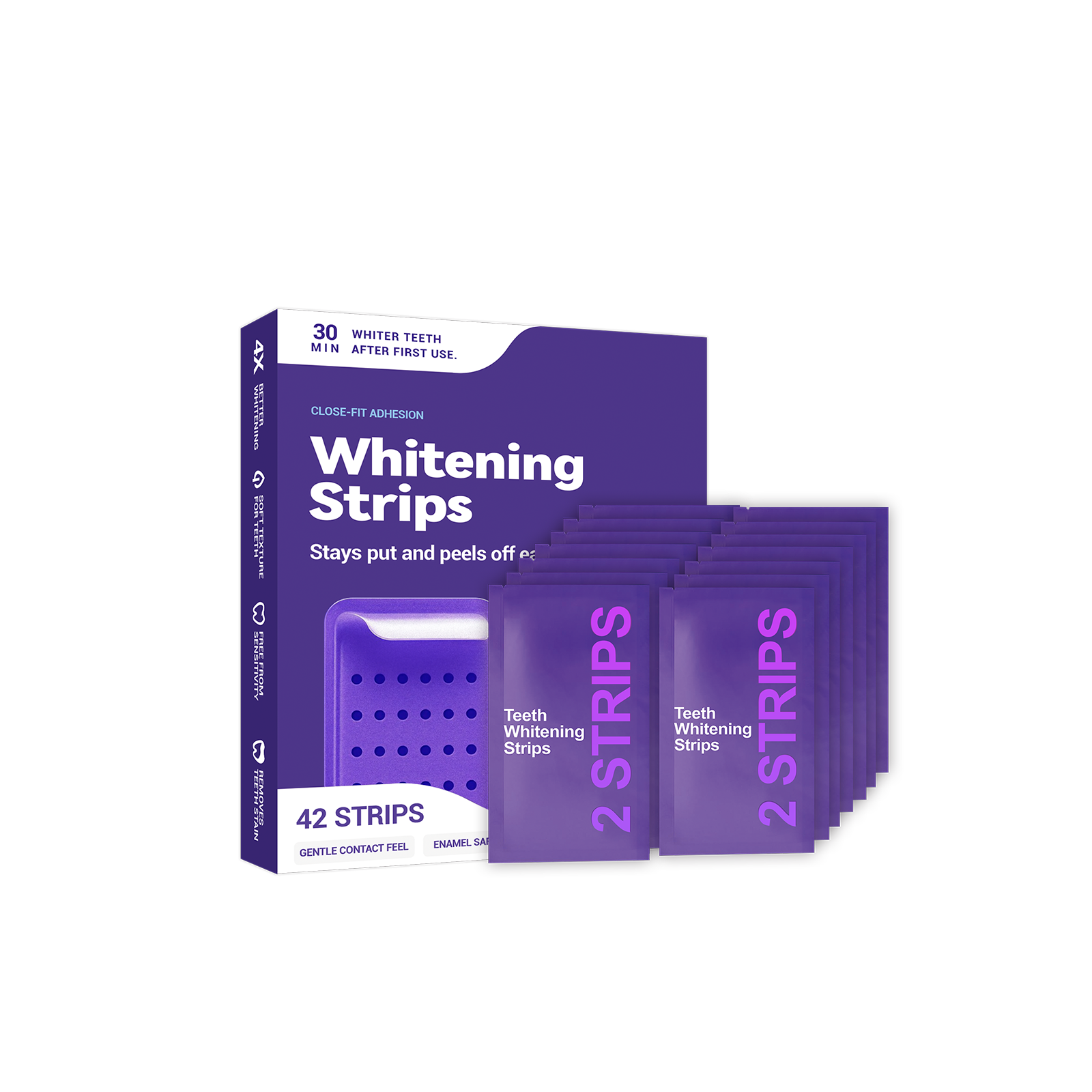 Purple Dental Strips Mild Clean Tooth Tartar Protect Bright Teeth Daily Portable Easy Operate Care Patch