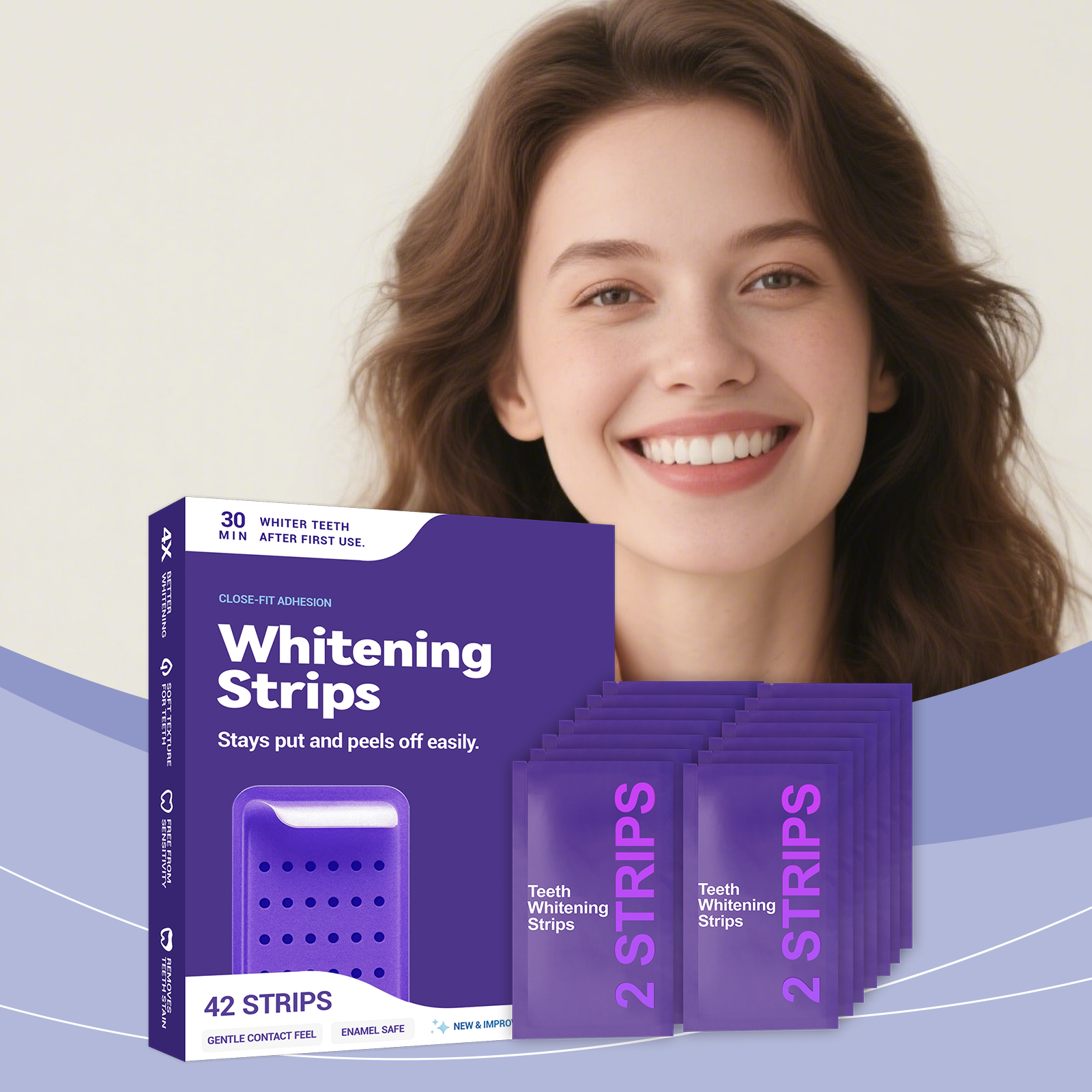Purple Dental Strips Mild Clean Tooth Tartar Protect Bright Teeth Daily Portable Easy Operate Care Patch
