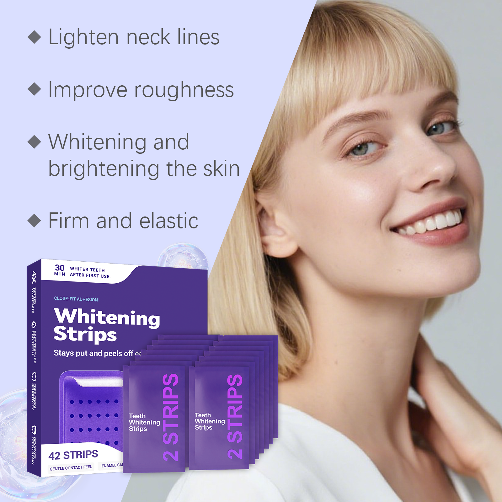 Purple Dental Strips Mild Clean Tooth Tartar Protect Bright Teeth Daily Portable Easy Operate Care Patch