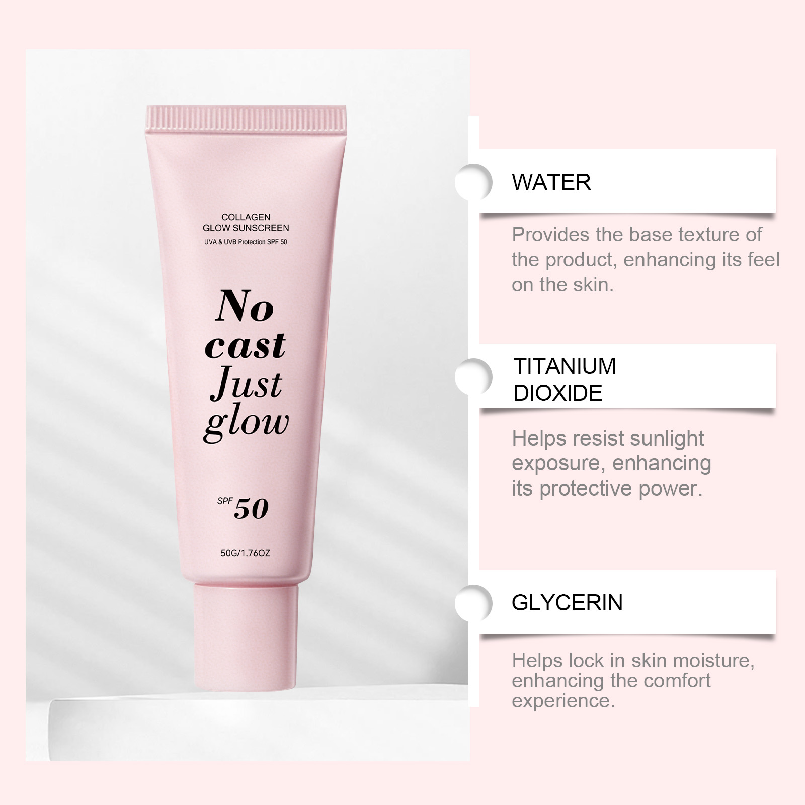 Collagen Protection Cream Light Thin Fresh Non Sticky Outdoor Care Face Body Soft Healthy Skin
