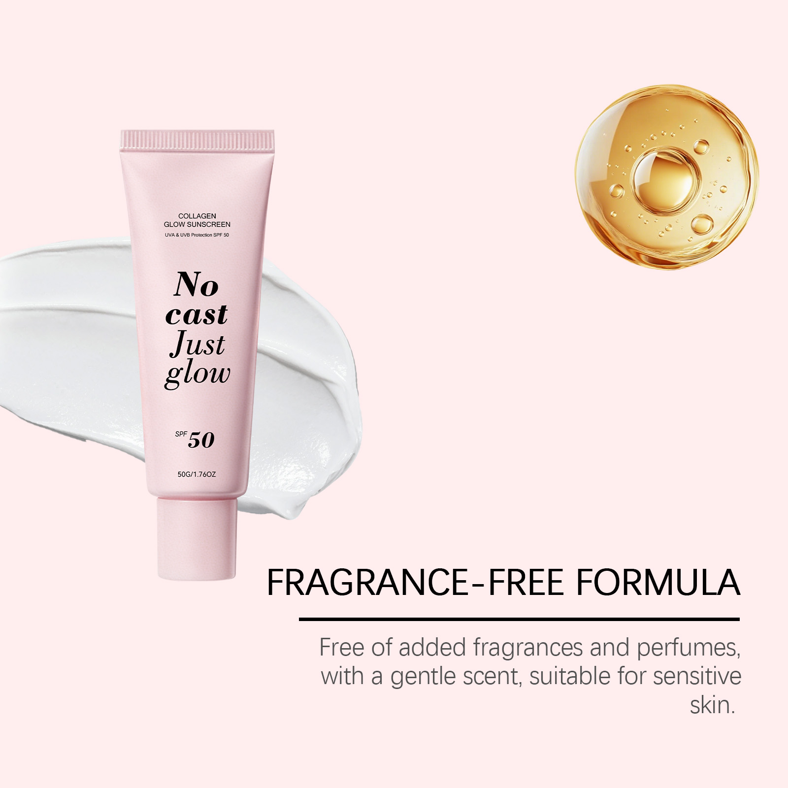 Collagen Protection Cream Light Thin Fresh Non Sticky Outdoor Care Face Body Soft Healthy Skin