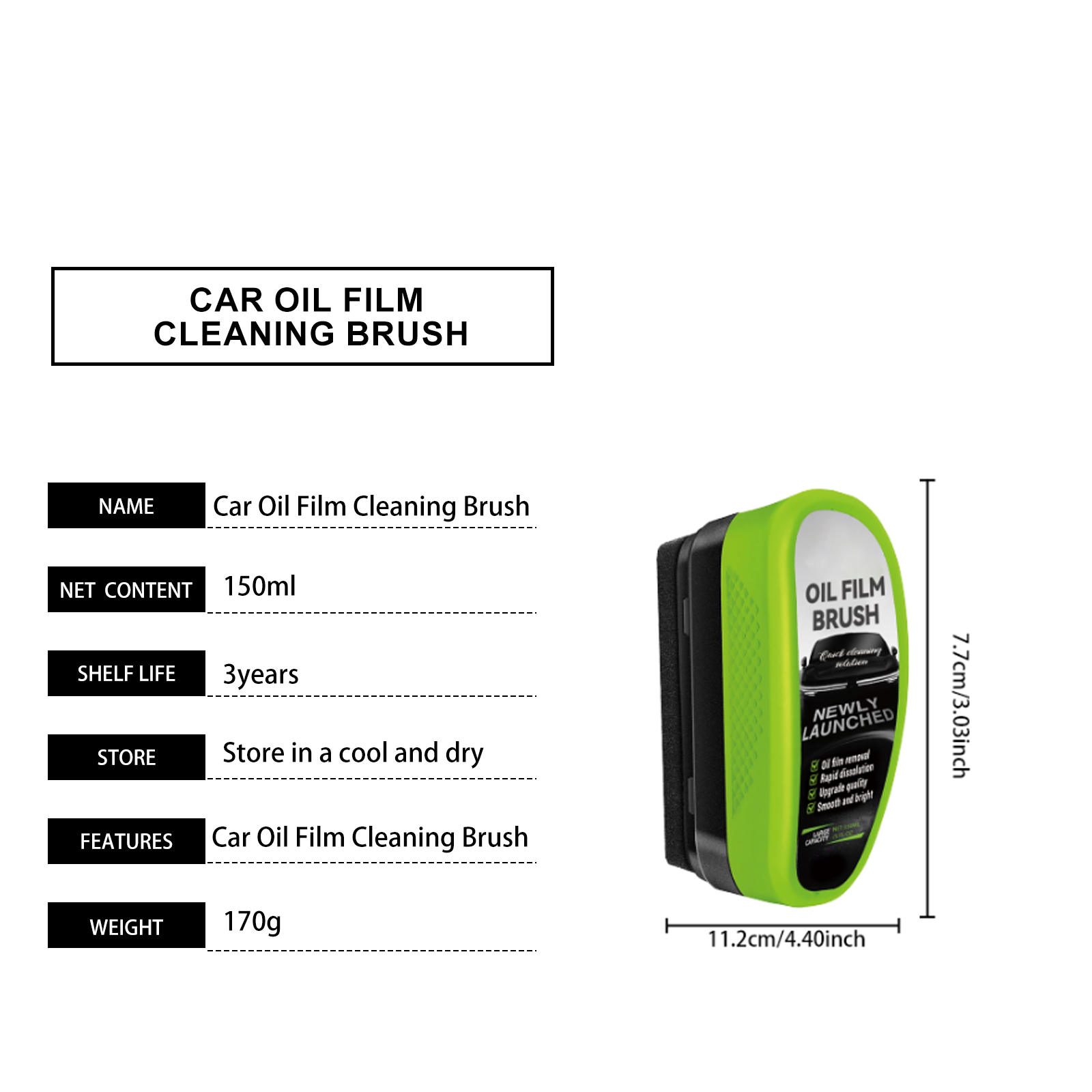 Car Oil Film Cleaning Brush High Density Wear Resistant Anti Slip Decontamination Portable Window Windshield Rearview Mirror Car Light