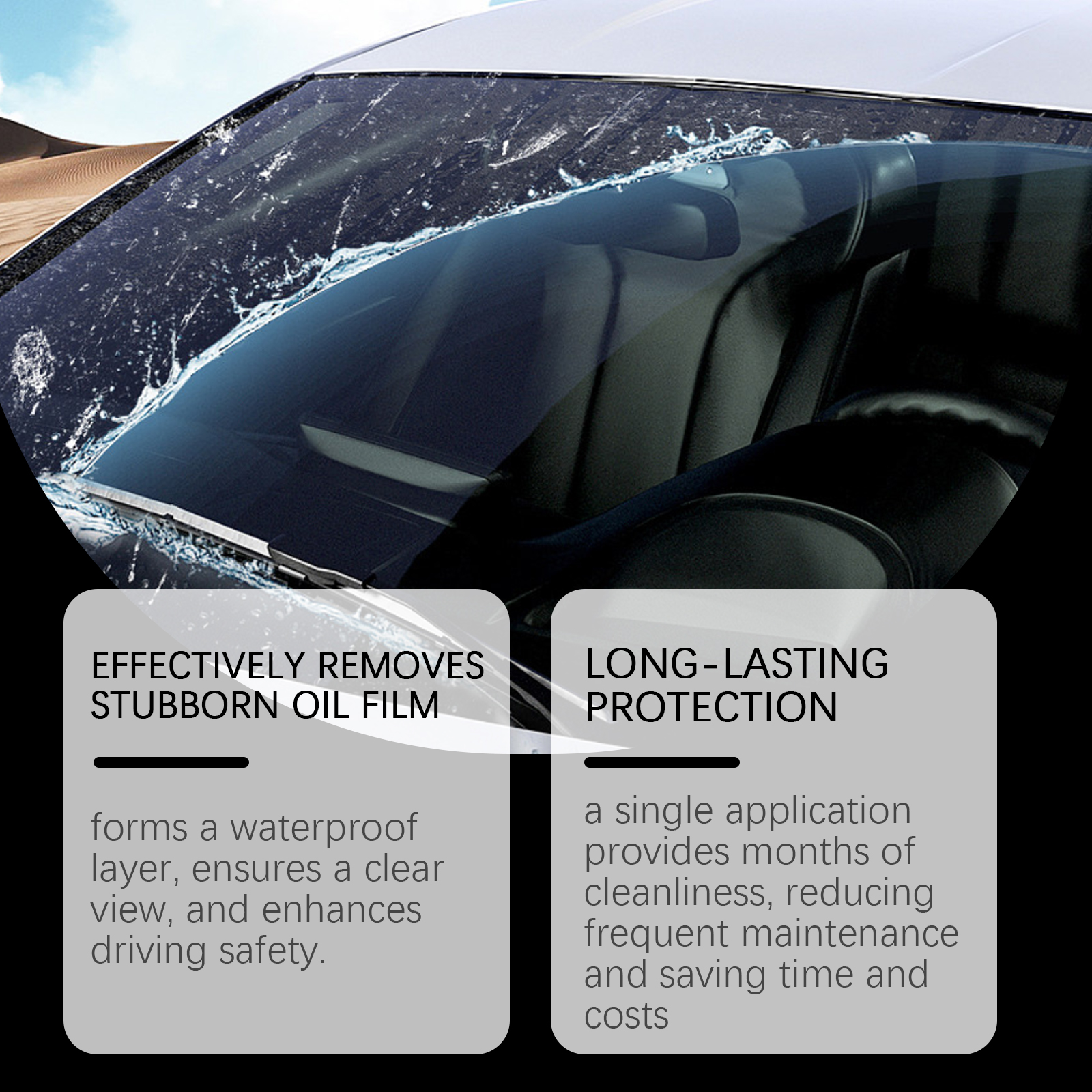 Car Oil Film Cleaning Brush High Density Wear Resistant Anti Slip Decontamination Portable Window Windshield Rearview Mirror Car Light