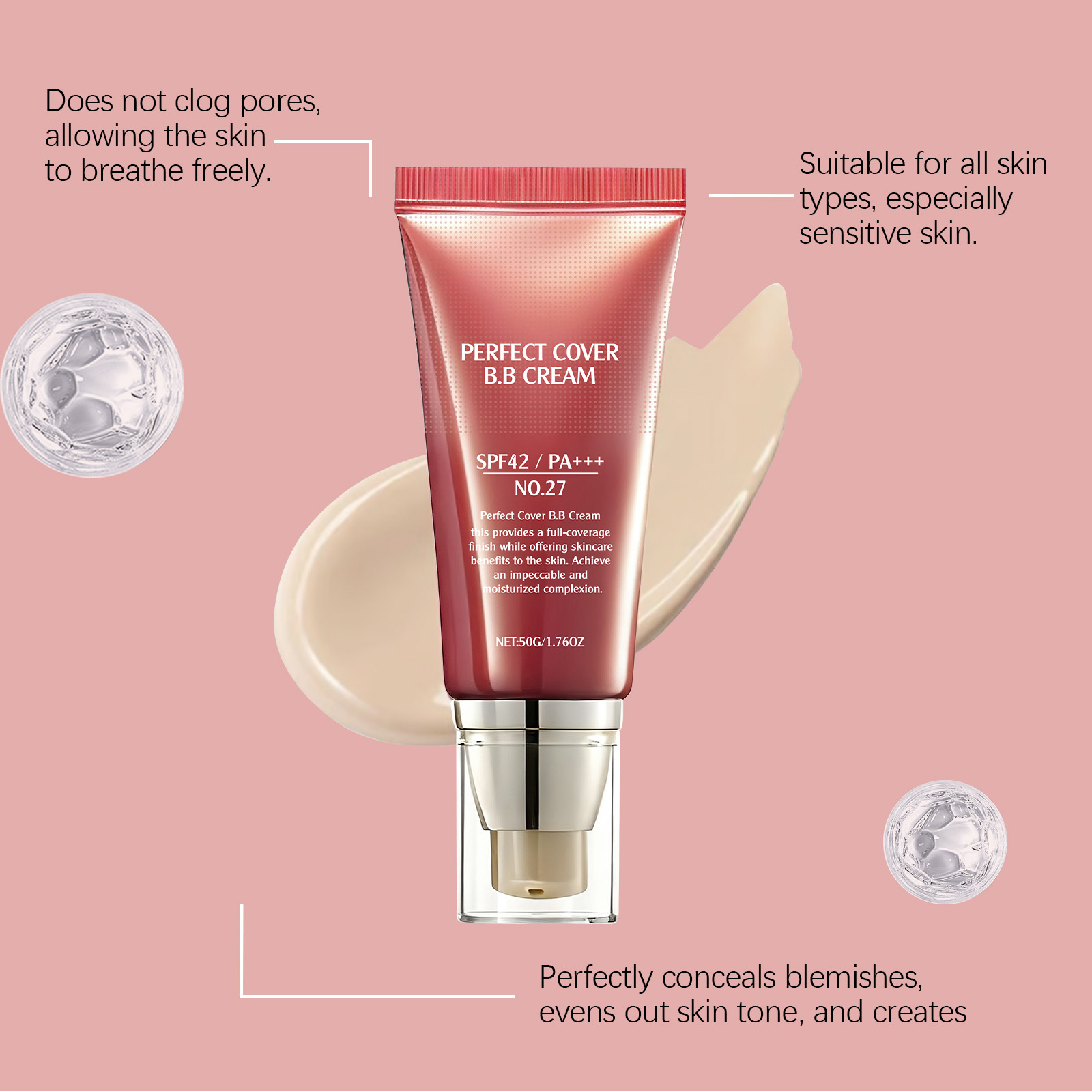 Soft Skin Concealer Bb Cream Natural Tone Mild Moisturizing Light Bright Matte Clear Portable Facial Skin Care