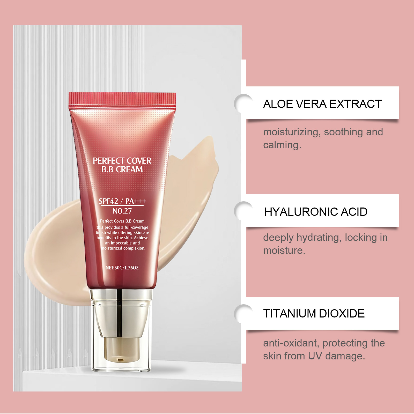 Soft Skin Concealer Bb Cream Natural Tone Mild Moisturizing Light Bright Matte Clear Portable Facial Skin Care