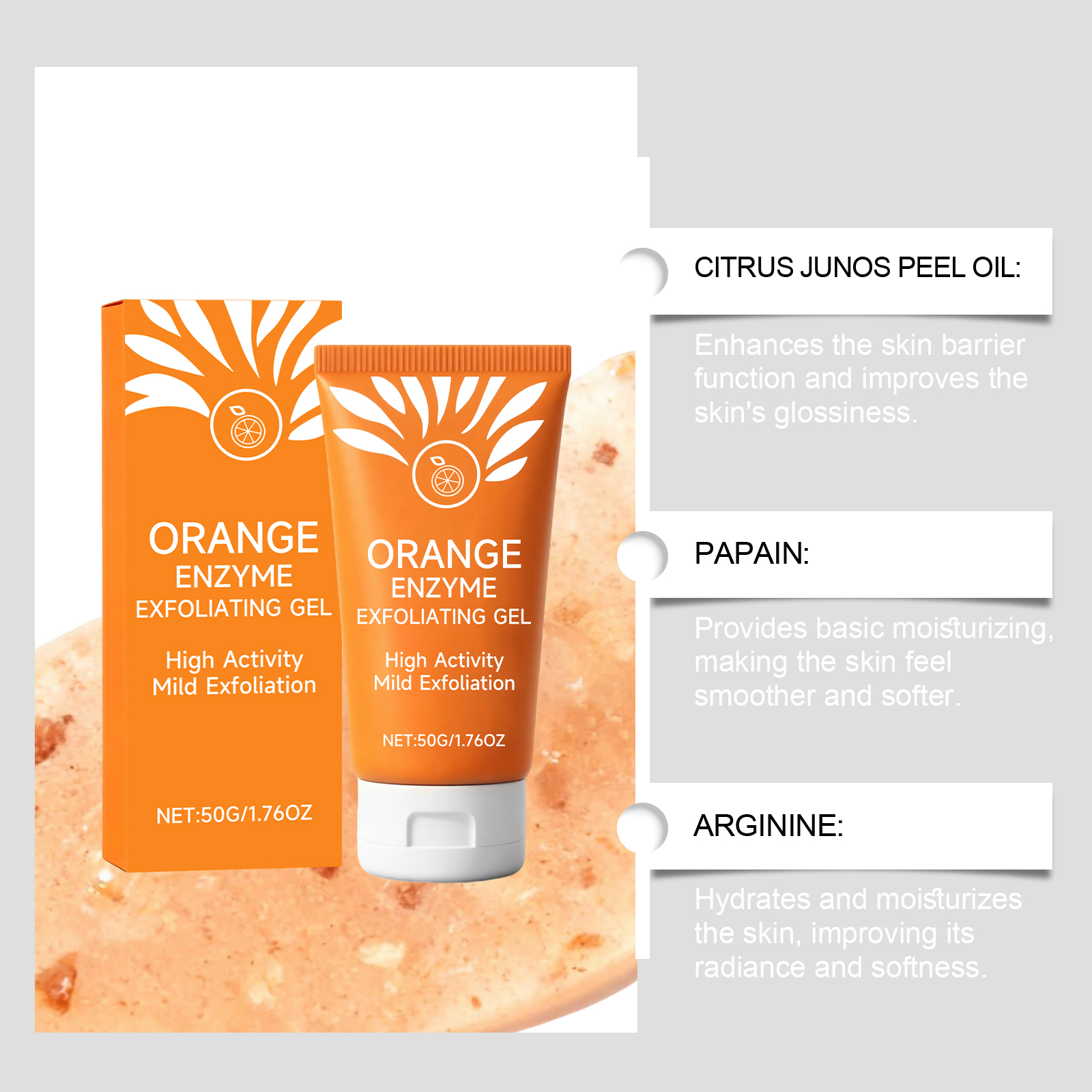Mild Exfoliating Gel Moisturizing Refreshing Skin Cleansing Smooth Skin Facial Body Daily Face Care Product