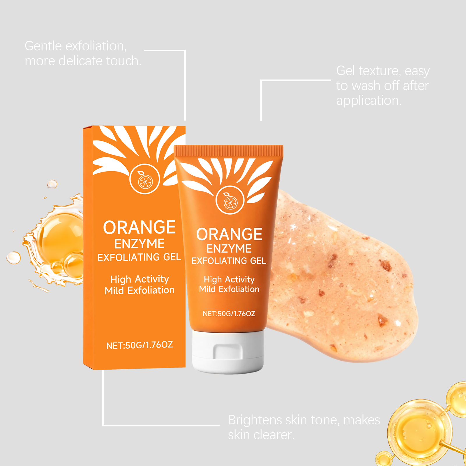 Mild Exfoliating Gel Moisturizing Refreshing Skin Cleansing Smooth Skin Facial Body Daily Face Care Product