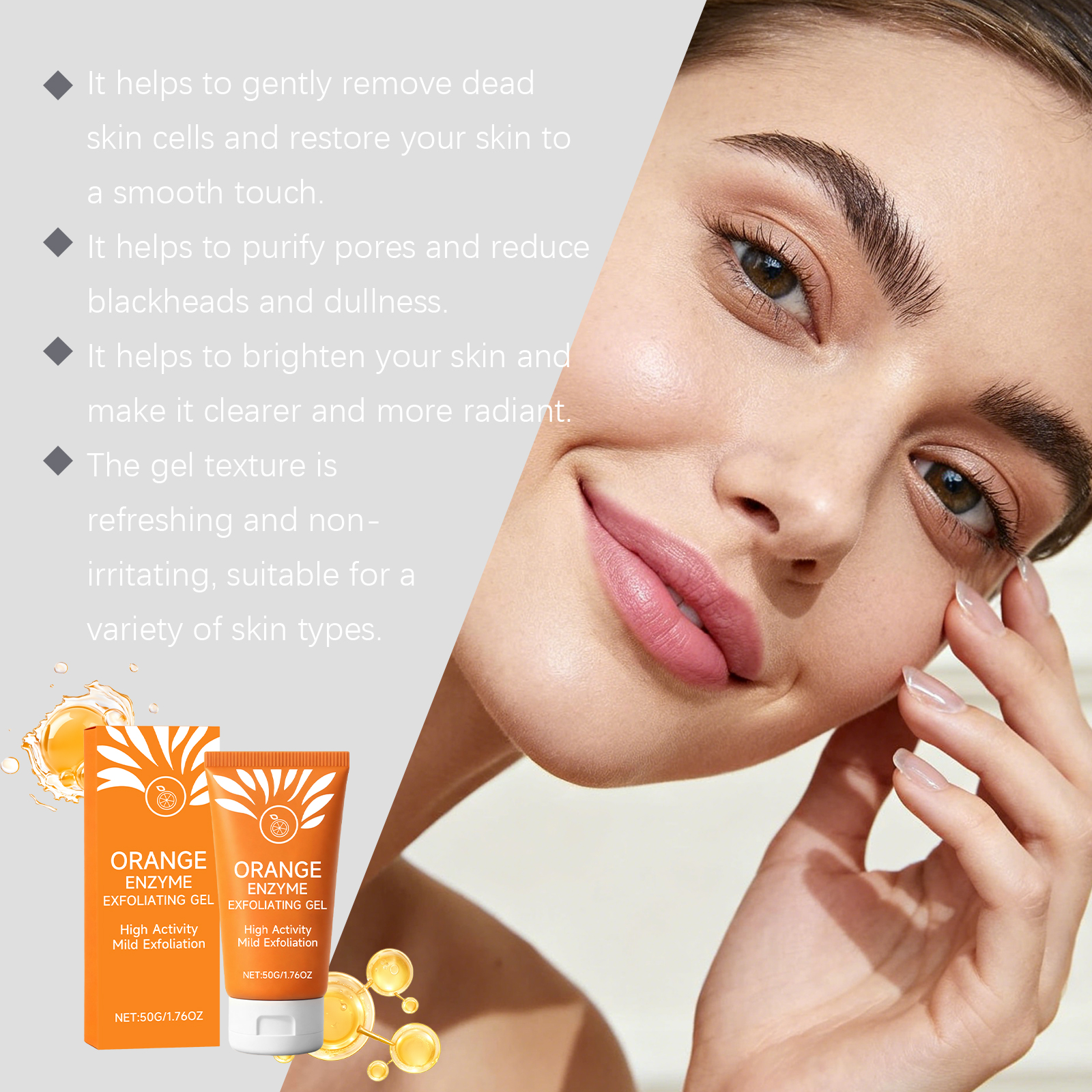 Mild Exfoliating Gel Moisturizing Refreshing Skin Cleansing Smooth Skin Facial Body Daily Face Care Product