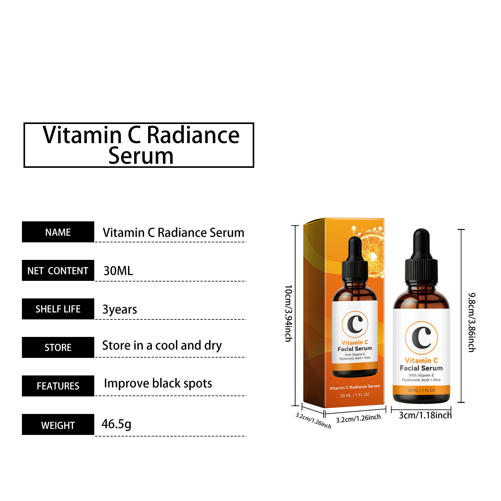 Vitamin C Brightening Essence Liquid Smooth Hydrating Bright Plumping Moisturizing Refreshing Skin Care Facial Complexion