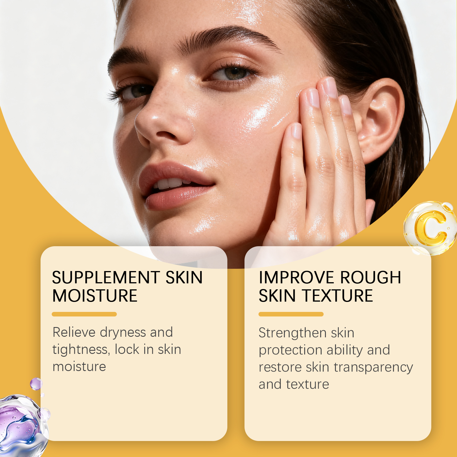 Vitamin C Brightening Essence Liquid Smooth Hydrating Bright Plumping Moisturizing Refreshing Skin Care Facial Complexion