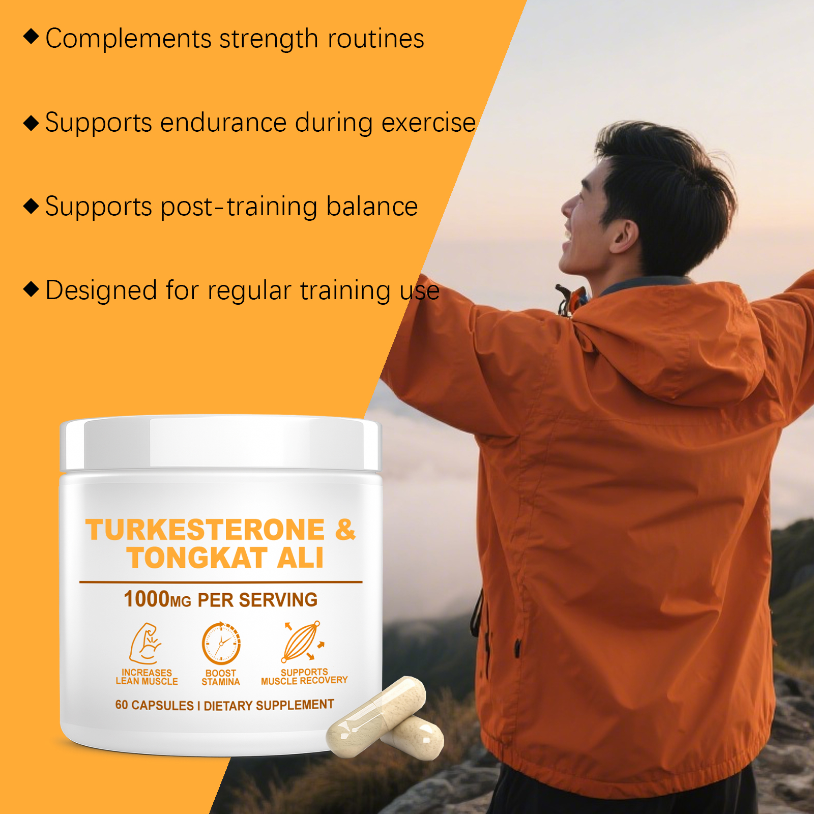 Body Energy Vitality Supplement Capsule Body Energy Support Body Muscle Care Training Exercise Health Boost Nutrient Pill