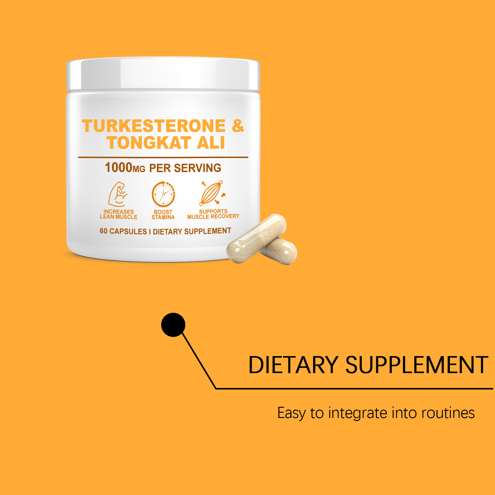 Body Energy Vitality Supplement Capsule Body Energy Support Body Muscle Care Training Exercise Health Boost Nutrient Pill