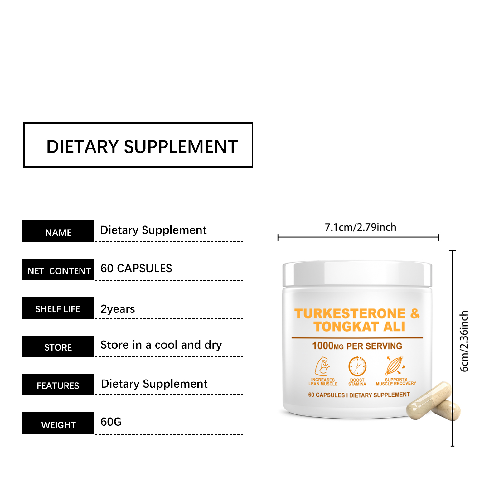 Body Energy Vitality Supplement Capsule Body Energy Support Body Muscle Care Training Exercise Health Boost Nutrient Pill