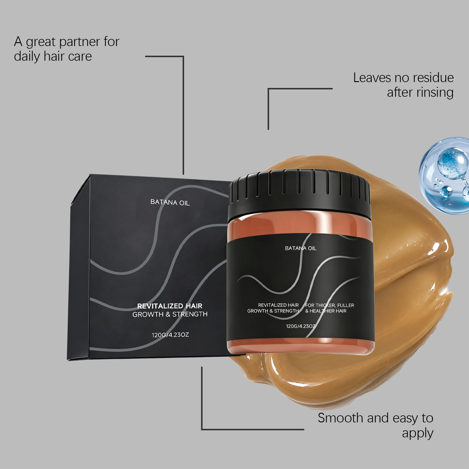 Batana Oil Hair Conditioner Mildly Protect Scalp Hair Moist Smooth Bright Texture Restore