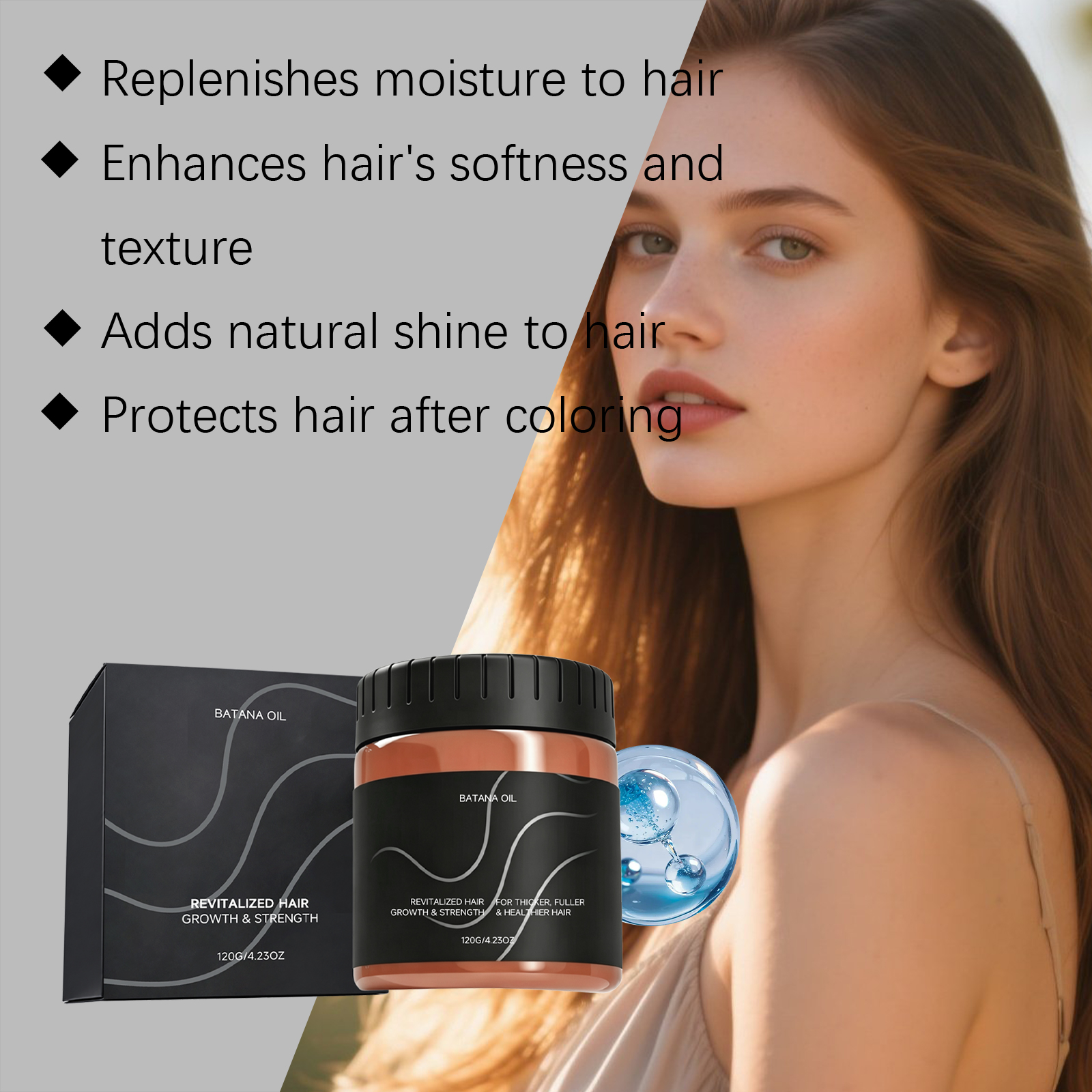 Batana Oil Hair Conditioner Mildly Protect Scalp Hair Moist Smooth Bright Texture Restore