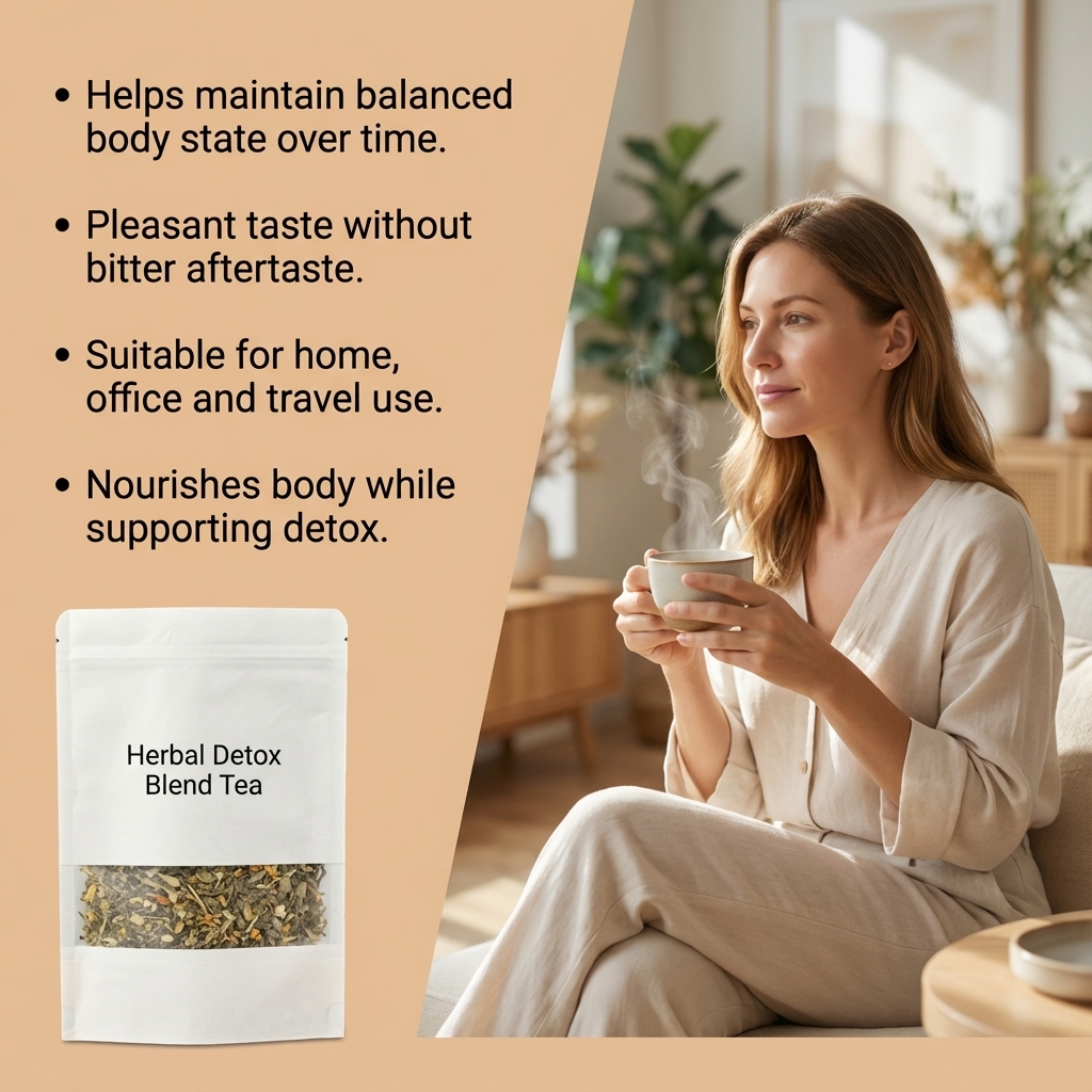 Herbal Blend Tea Light Taste Plant Formula Portable Single Sachets Care Body Balance Daily Wellness Support