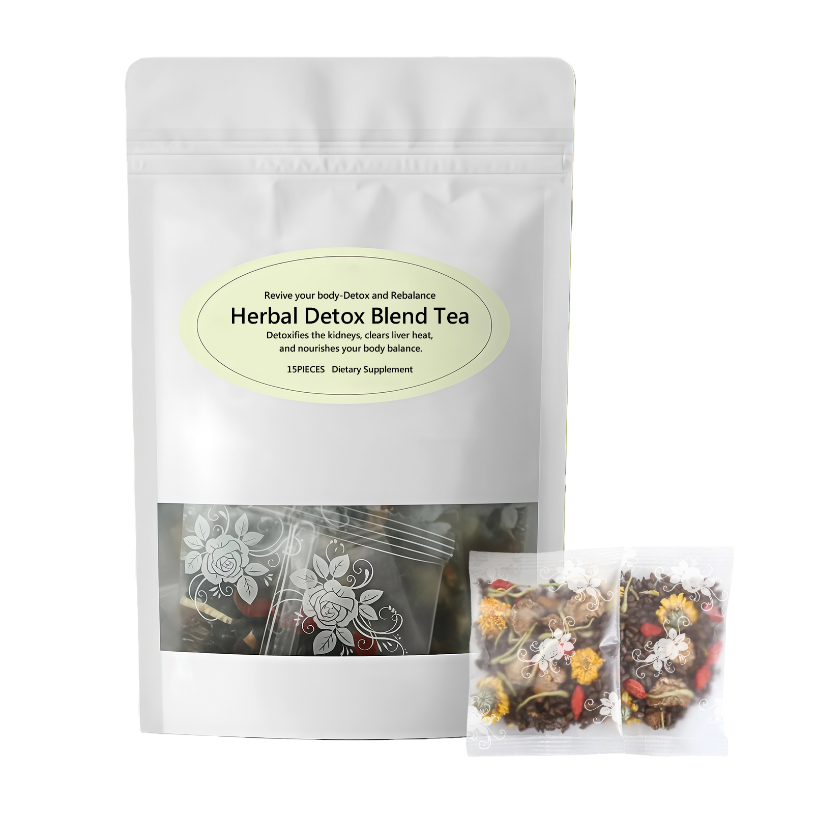 Herbal Blend Tea Light Taste Plant Formula Portable Single Sachets Care Body Balance Daily Wellness Support