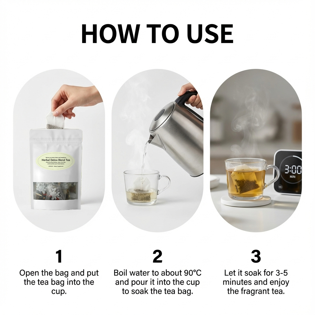 Herbal Blend Tea Light Taste Plant Formula Portable Single Sachets Care Body Balance Daily Wellness Support