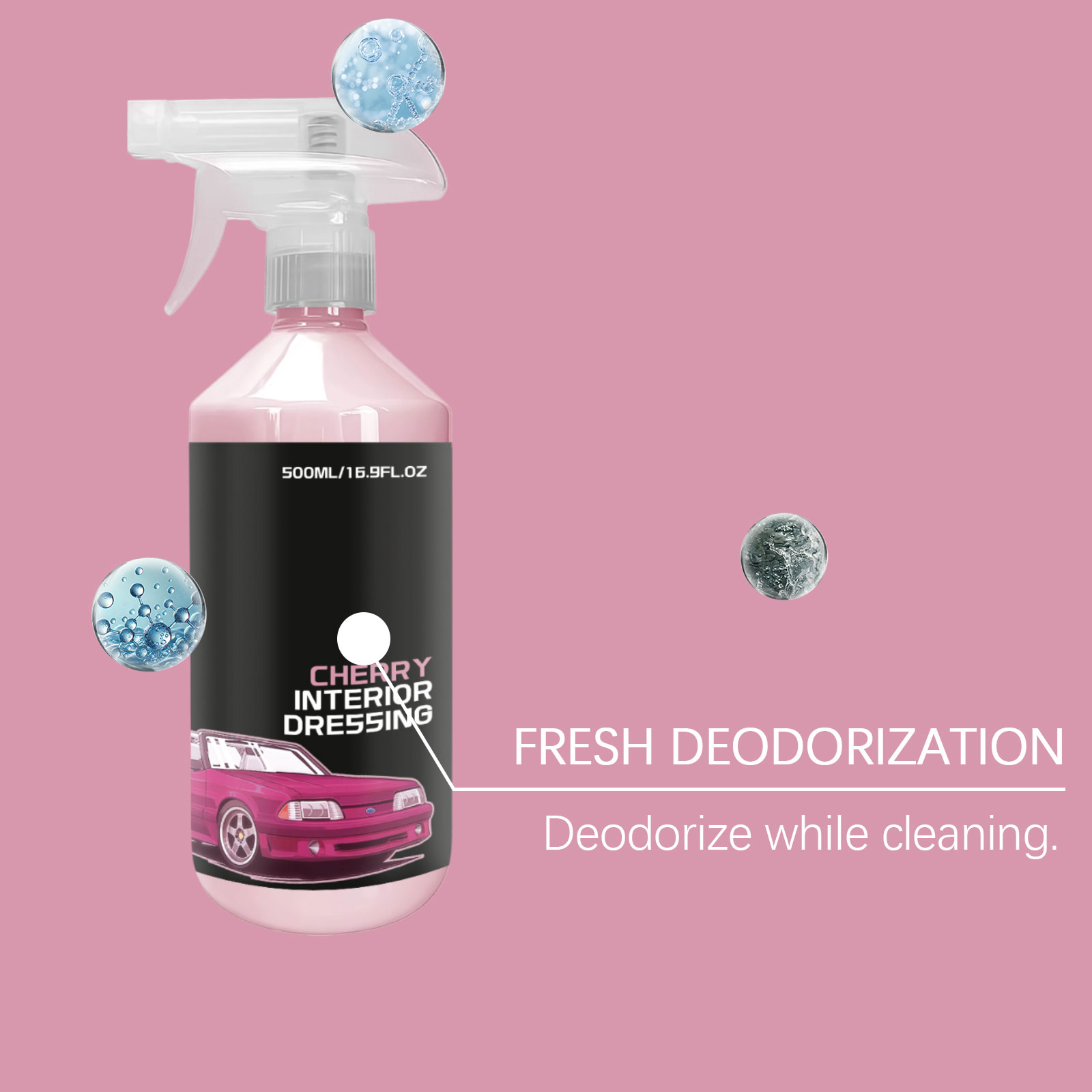 Cherry Scent Auto Interior Care Agent For Car Cabin Seat Inner Trim Center Console Daily Clean Surface Maintenance Liquid