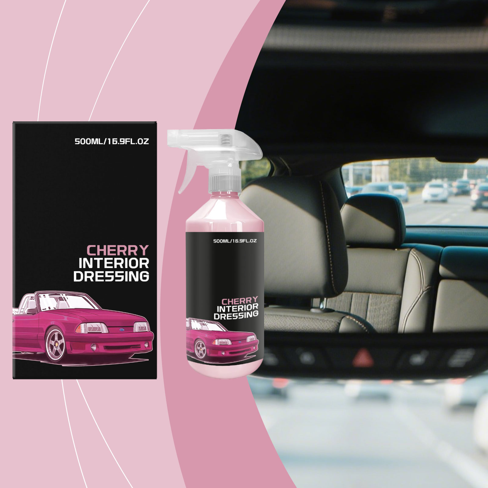Cherry Scent Auto Interior Care Agent For Car Cabin Seat Inner Trim Center Console Daily Clean Surface Maintenance Liquid