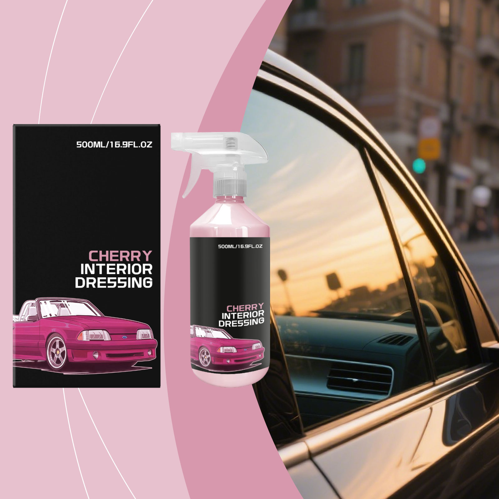 Cherry Scent Auto Interior Care Agent For Car Cabin Seat Inner Trim Center Console Daily Clean Surface Maintenance Liquid
