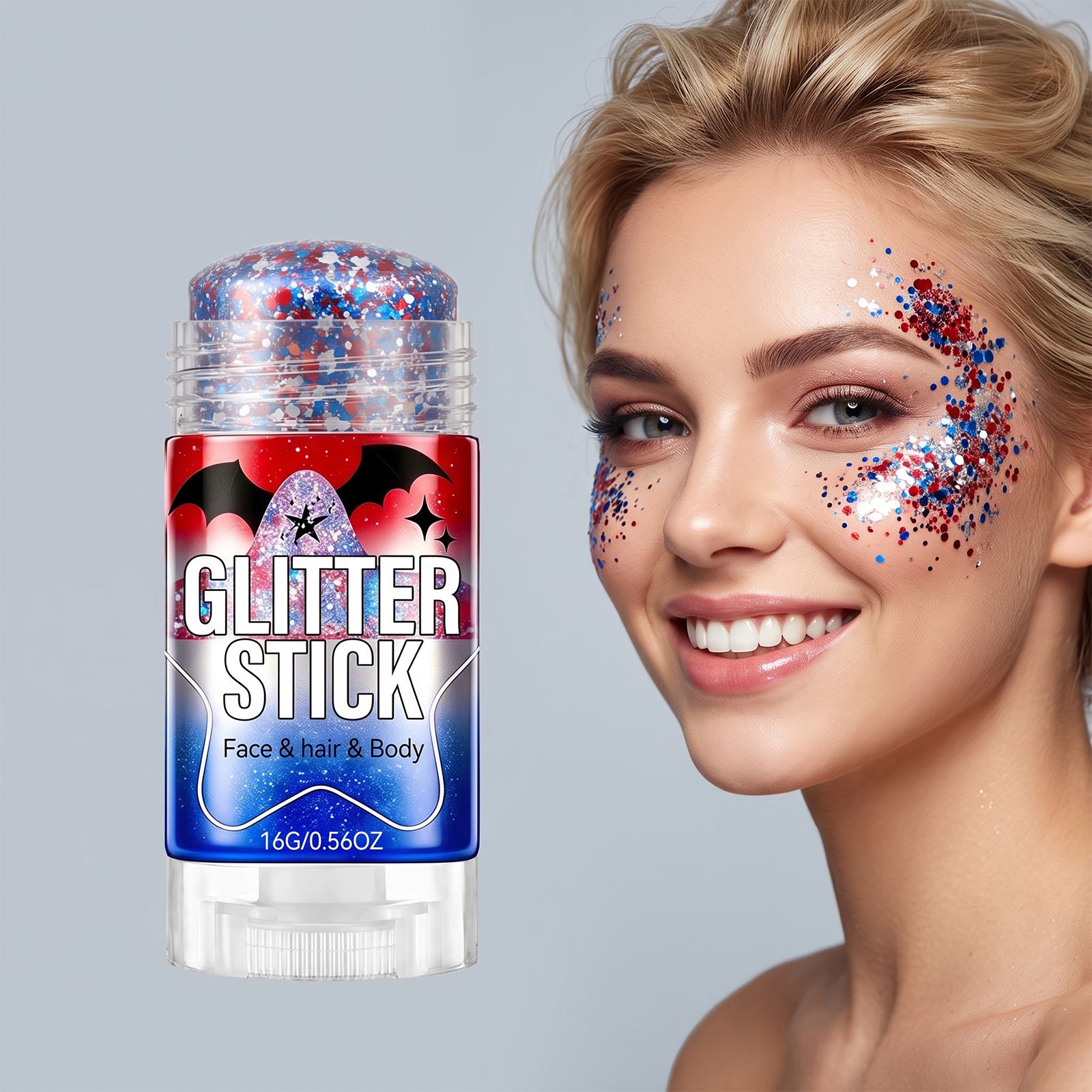 Glitter Makeup Stick Shimmer Pearlescent Easy Application Stage Daily Facial Cosmetic Tool