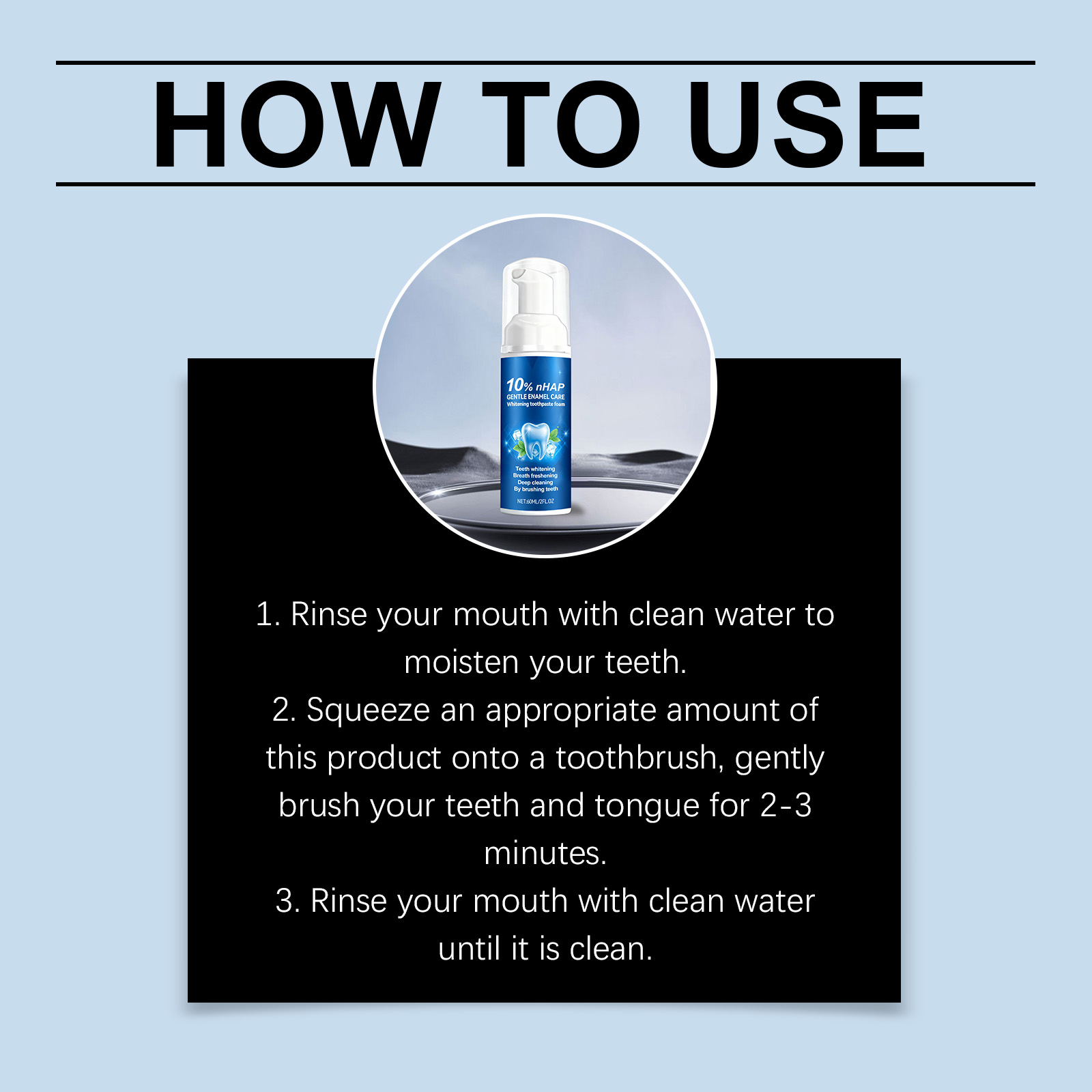 Whitening Dental Mousse Mild Ingredients Daily Cleaning Bright Teeth Portable Mint Scent Fresh Oral Care