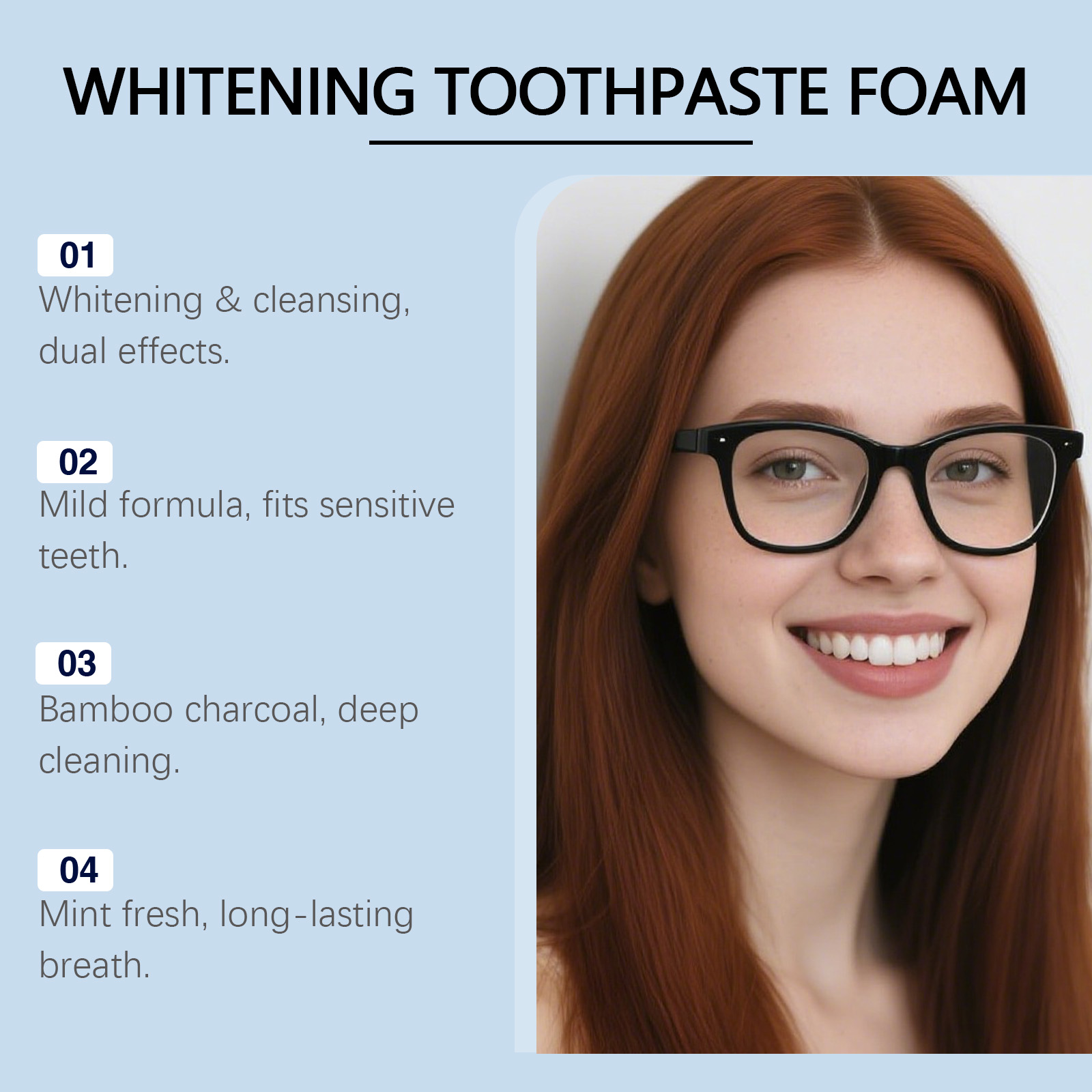Whitening Dental Mousse Mild Ingredients Daily Cleaning Bright Teeth Portable Mint Scent Fresh Oral Care