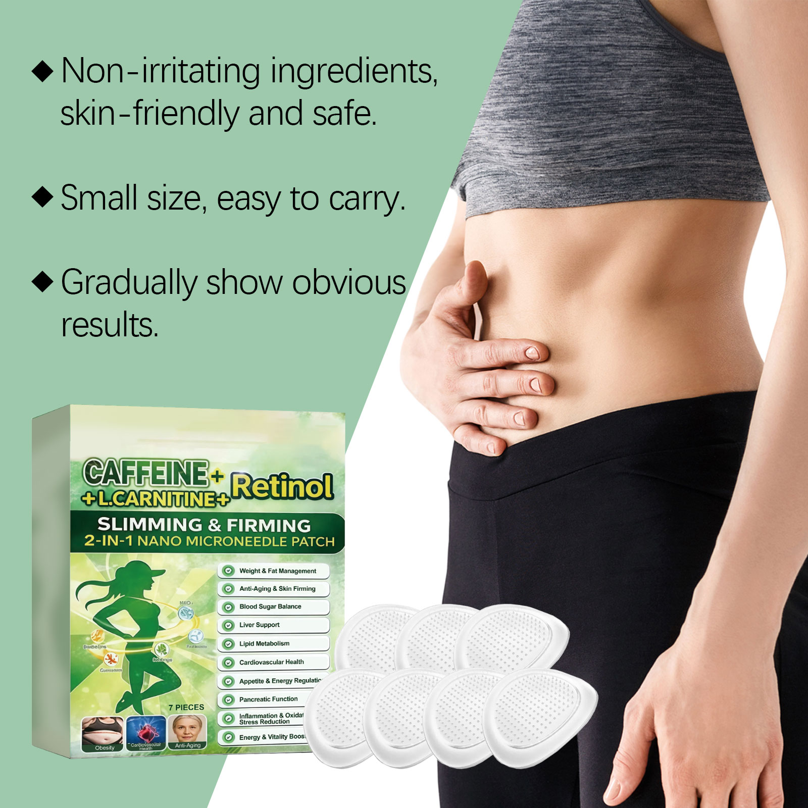 Body Shaping Microneedle Patch Thin Soft Skin-Friendly Breathable Fit Daily Activities Show Graceful Figure Lines