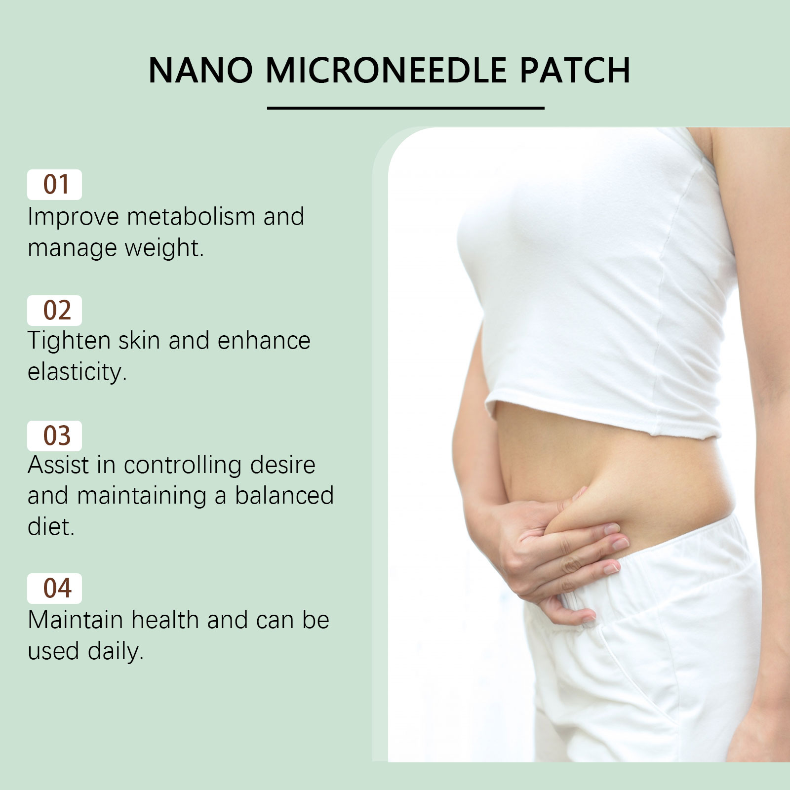 Body Shaping Microneedle Patch Thin Soft Skin-Friendly Breathable Fit Daily Activities Show Graceful Figure Lines