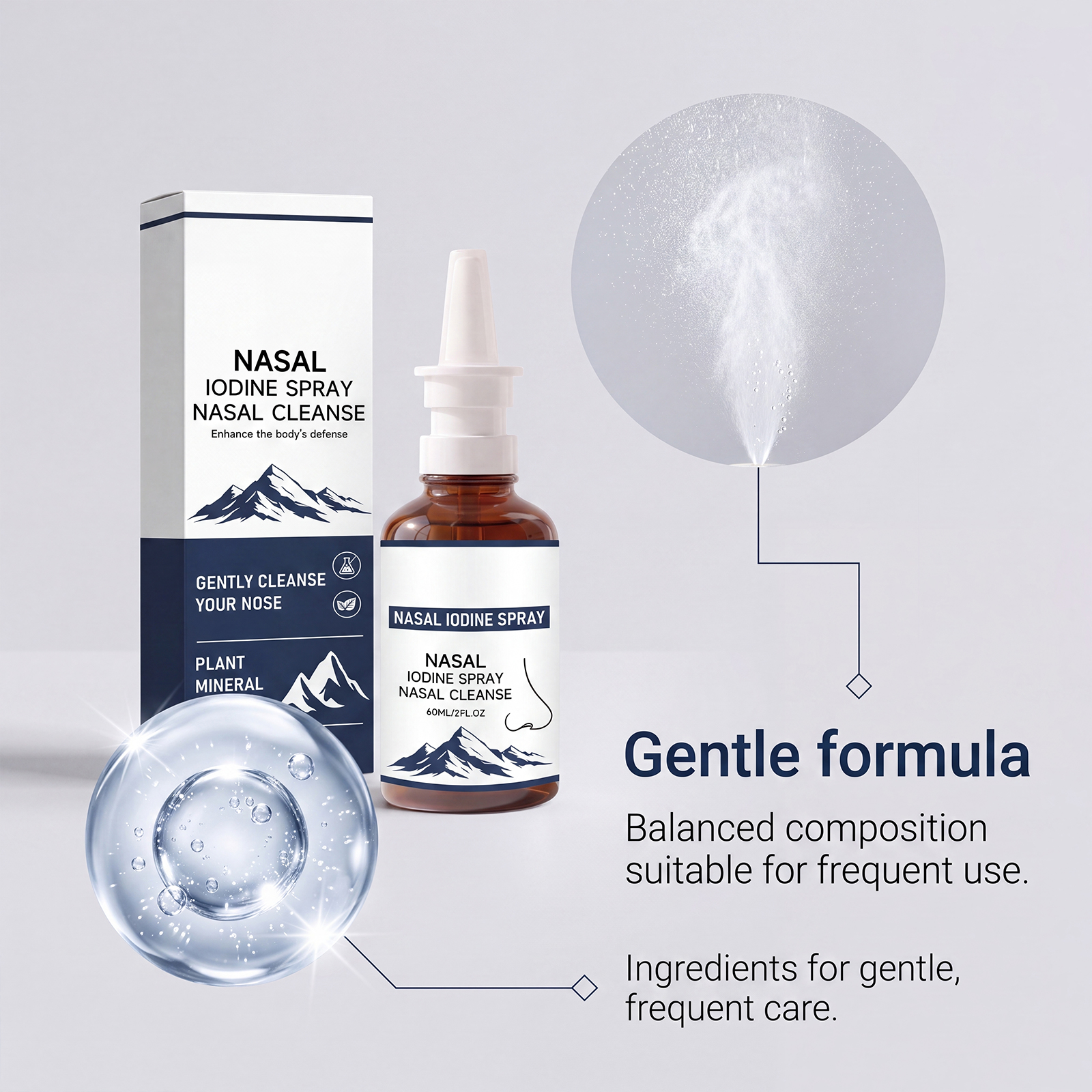 Nasal Care Cleansing Spray Mild Formula Fine Mist Gentle Care Inner Nasal Moist Smooth Comfort