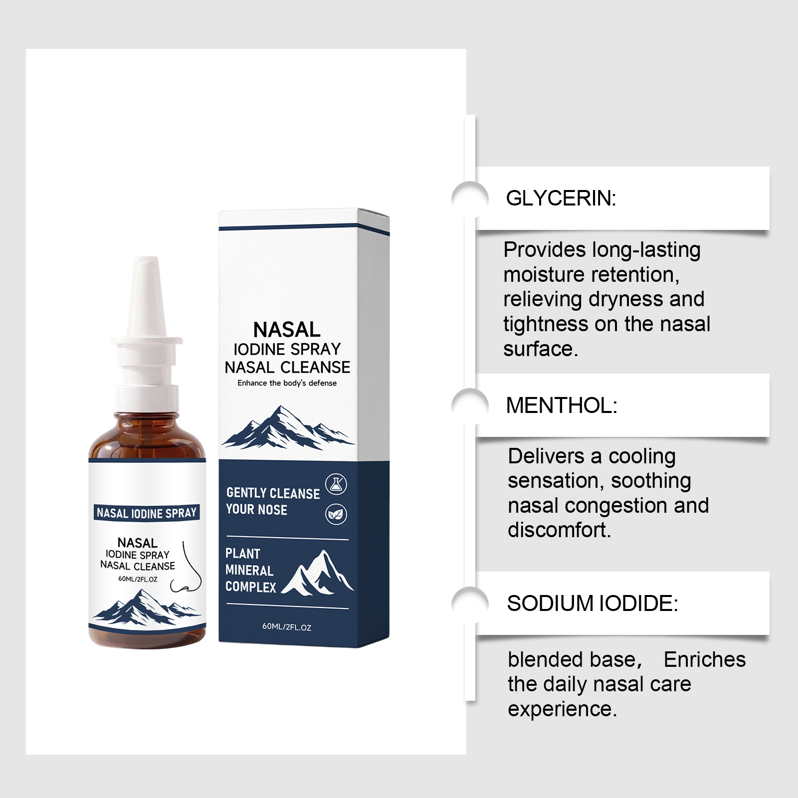 Nasal Care Cleansing Spray Mild Formula Fine Mist Gentle Care Inner Nasal Moist Smooth Comfort
