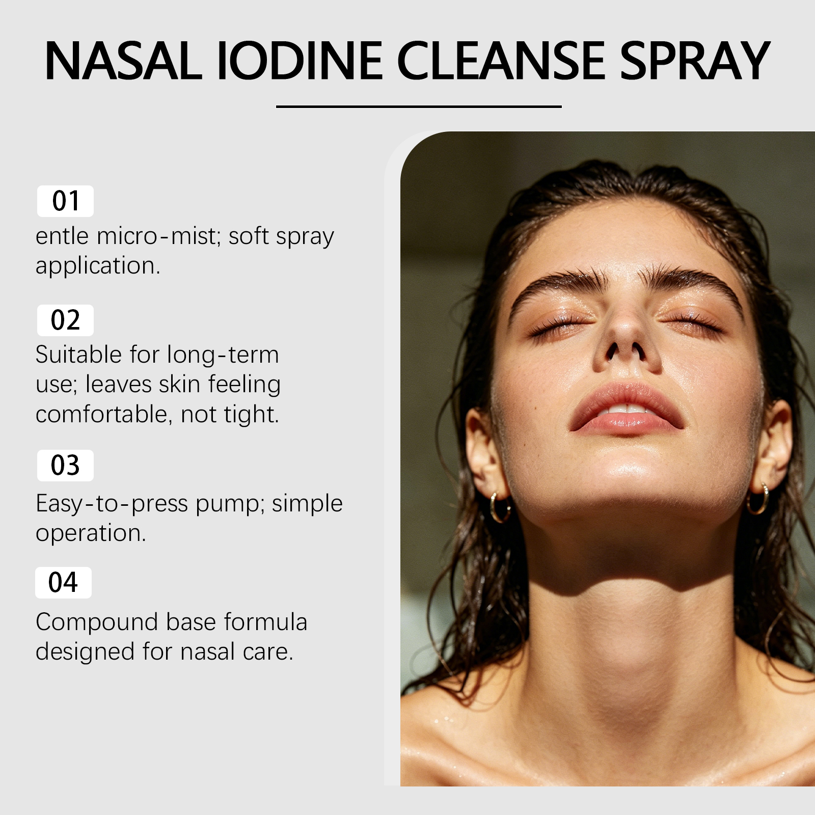 Nasal Care Cleansing Spray Mild Formula Fine Mist Gentle Care Inner Nasal Moist Smooth Comfort