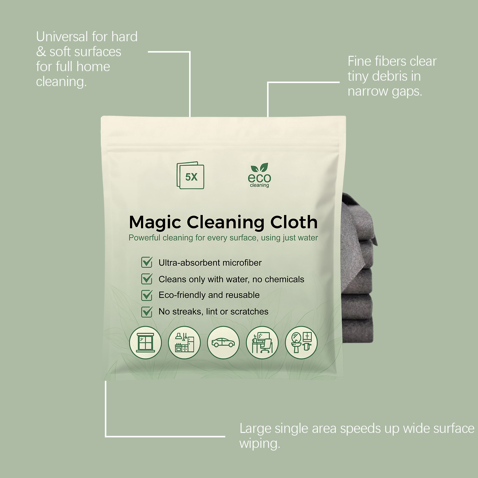 Magic Cleaning Cloth Daily Purification Remove Household Surface Oil Stain Dust Multi Purpose Dirt Water Stain Wiping Towel