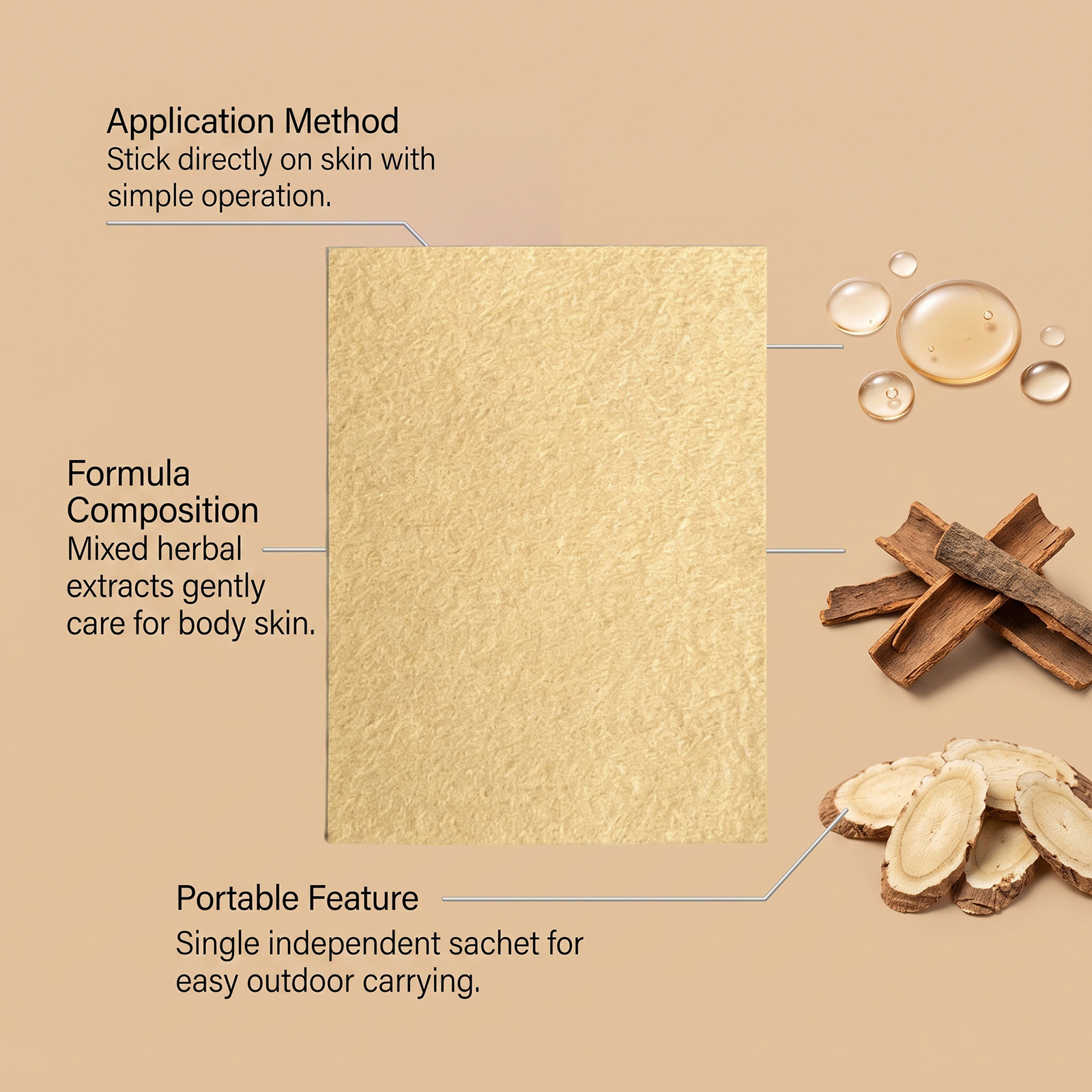 Herb Care Patch Mild Ingredients Daily Care Body Skin Comfort Fresh Skin Friendly Material Care Patch