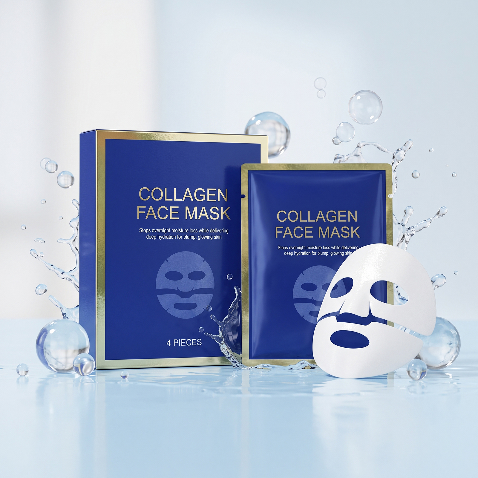 Collagen Moisturizing Facial Mask Refreshing Absorbable Brightening Hydrating Portable Skin Care For Facial Skin