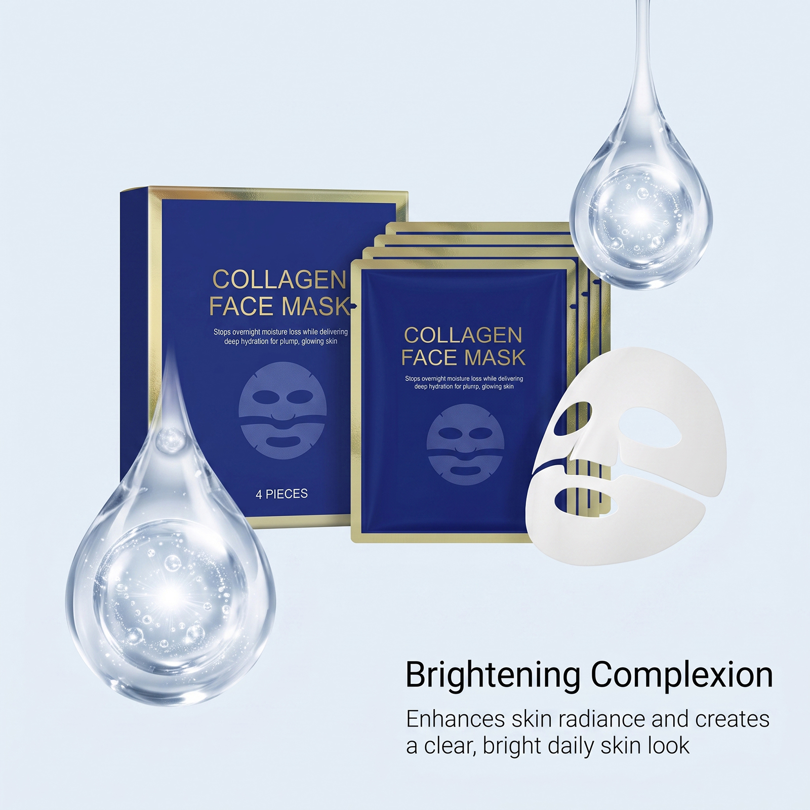 Collagen Moisturizing Facial Mask Refreshing Absorbable Brightening Hydrating Portable Skin Care For Facial Skin
