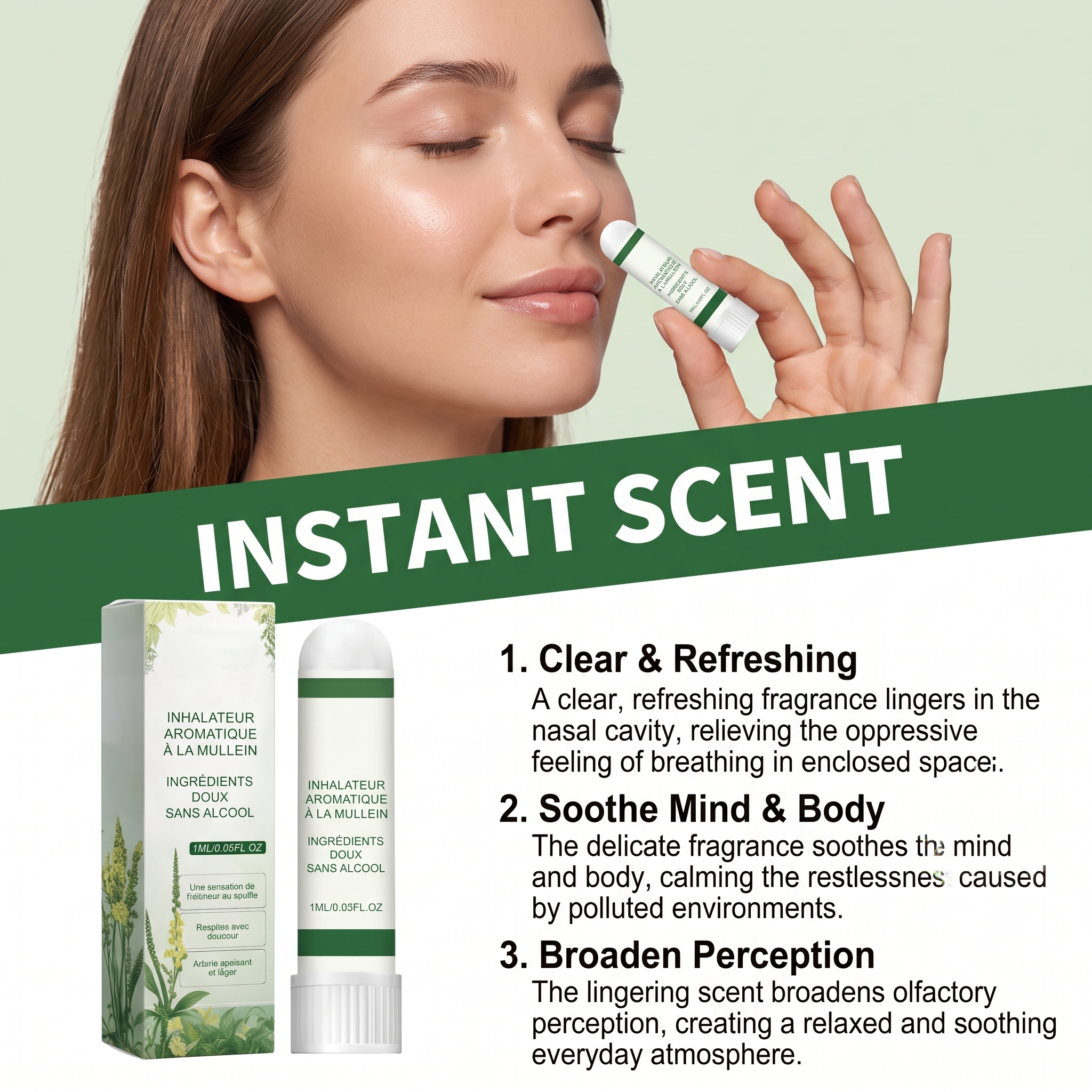 Body Care Inhalation Stick Mild Ingredients Moisturizing Nose Comfort Refreshing Daily Portable Care Rod