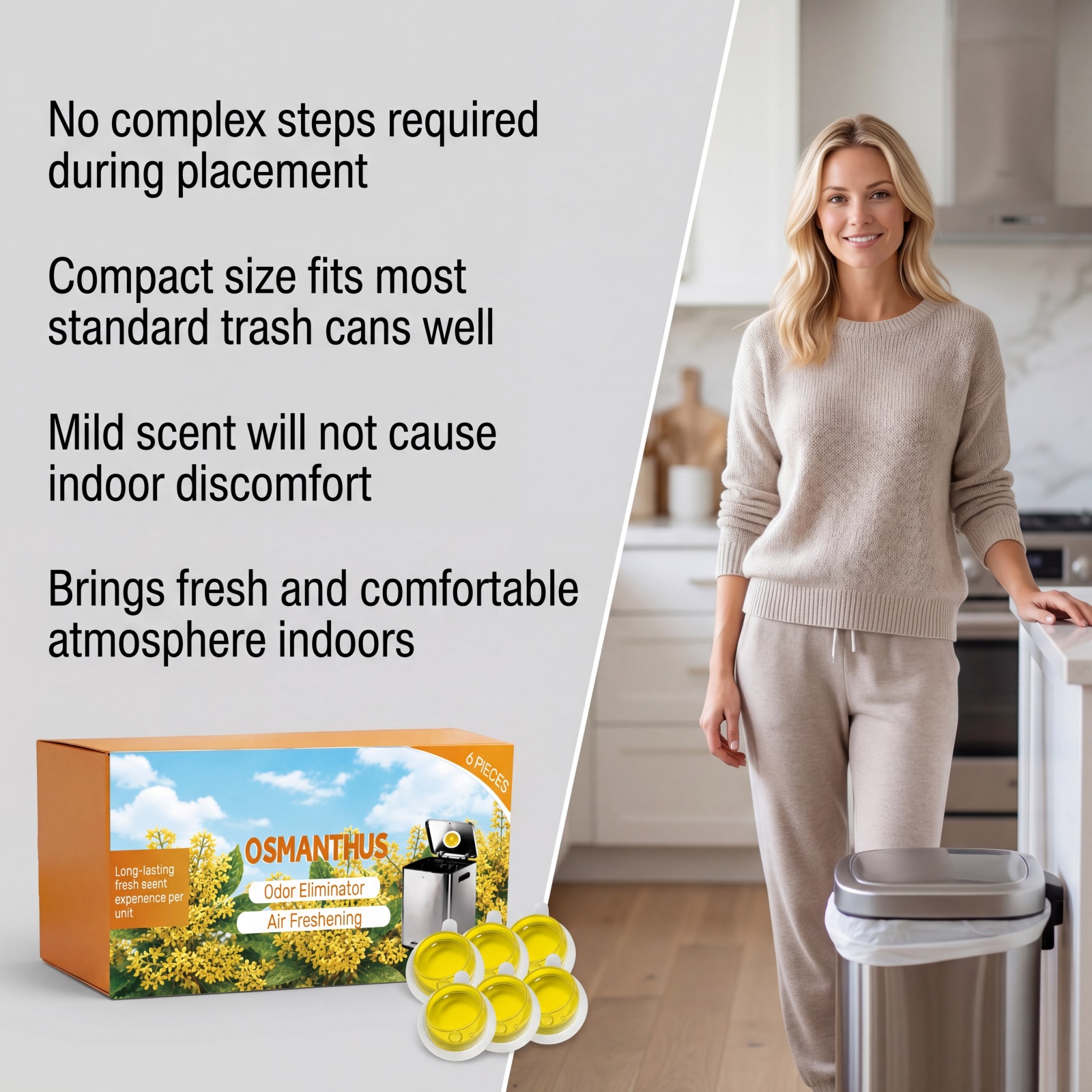 Garbage Can Deodorant Sweet Osmanthus Fragrance For Indoor Household Waste Storage Containers