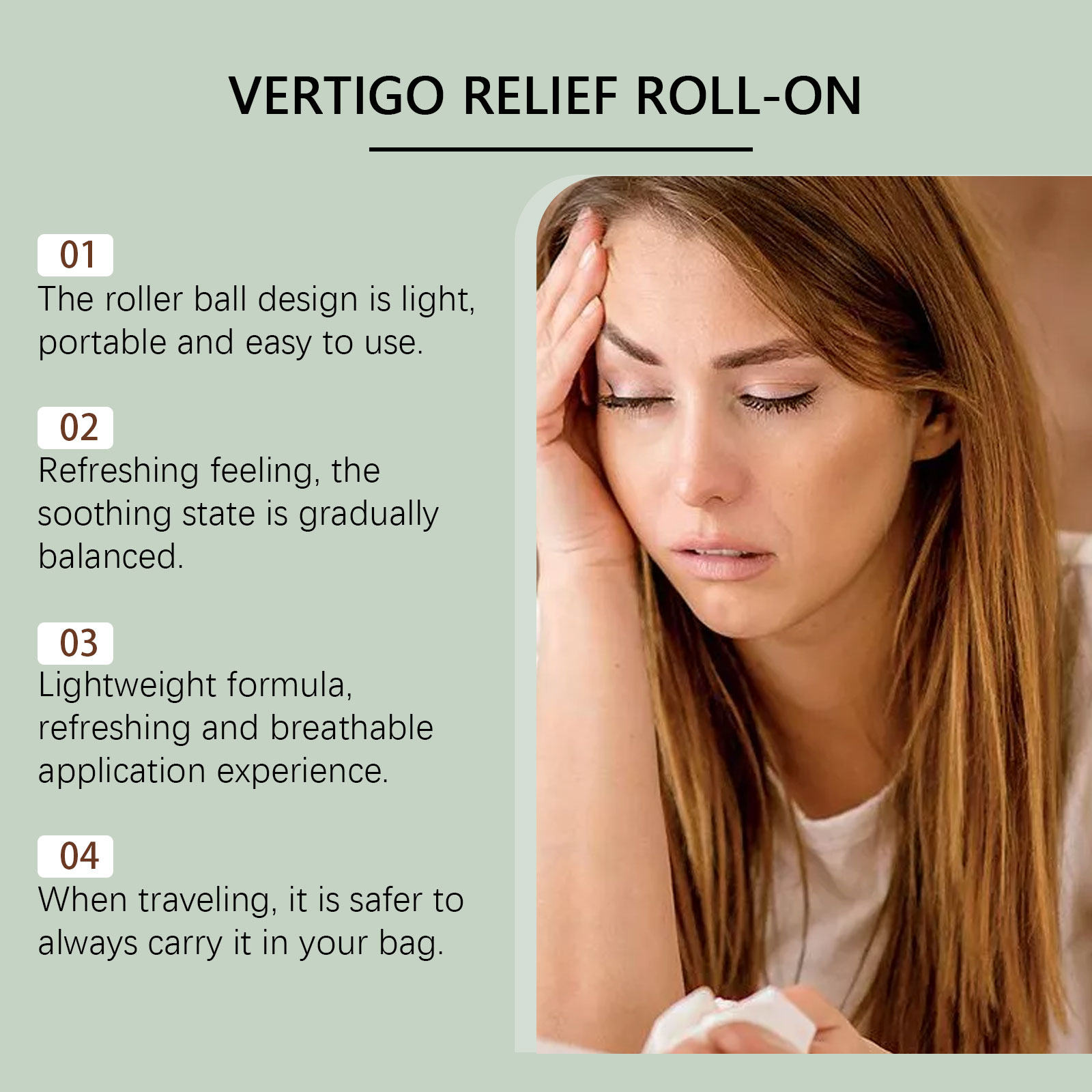 Head Care Roller Ball Mint Roller Essential Oil Fresh Comfortable Portable Care Goods