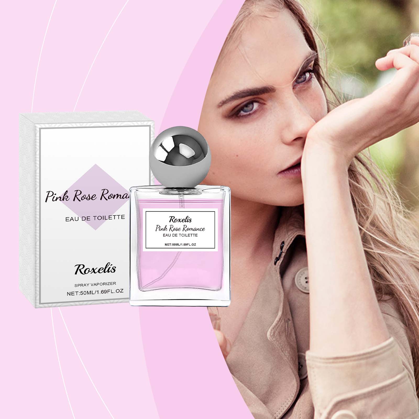 Pink Rose Charm Perfume Long Lasting Attractive Pheromone Cologne Fragrance For Daily Use