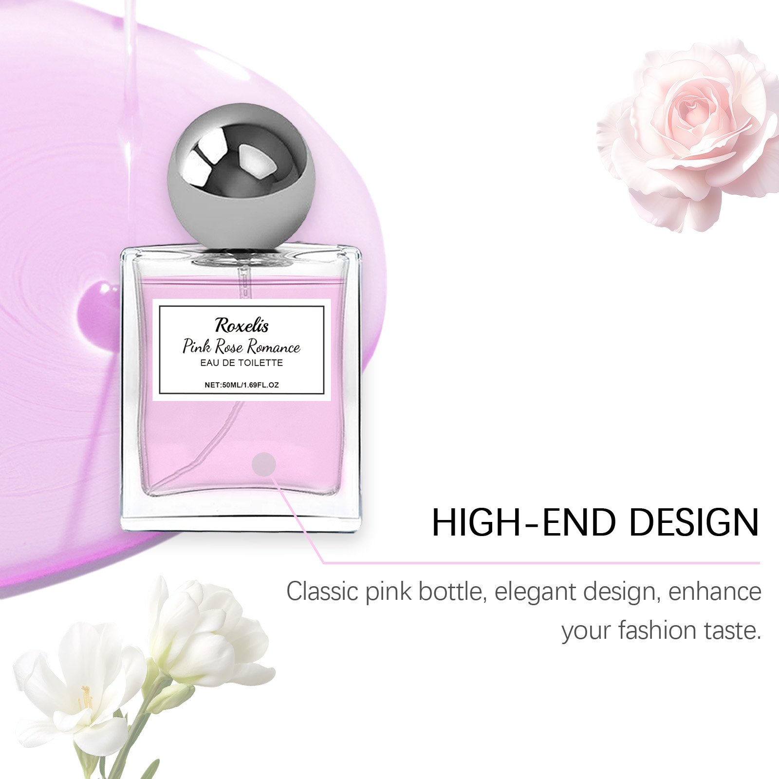 Pink Rose Charm Perfume Long Lasting Attractive Pheromone Cologne Fragrance For Daily Use