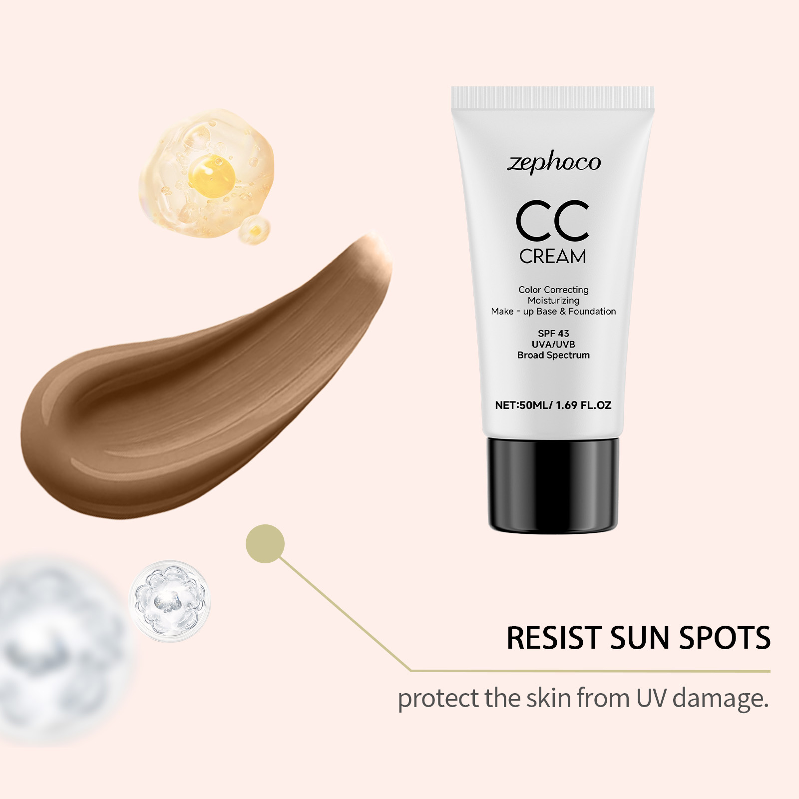 Protective Moisturizing Foundation Lightweight Hydrating Brightening Refreshing Watery Long Lasting Non Transfer Base