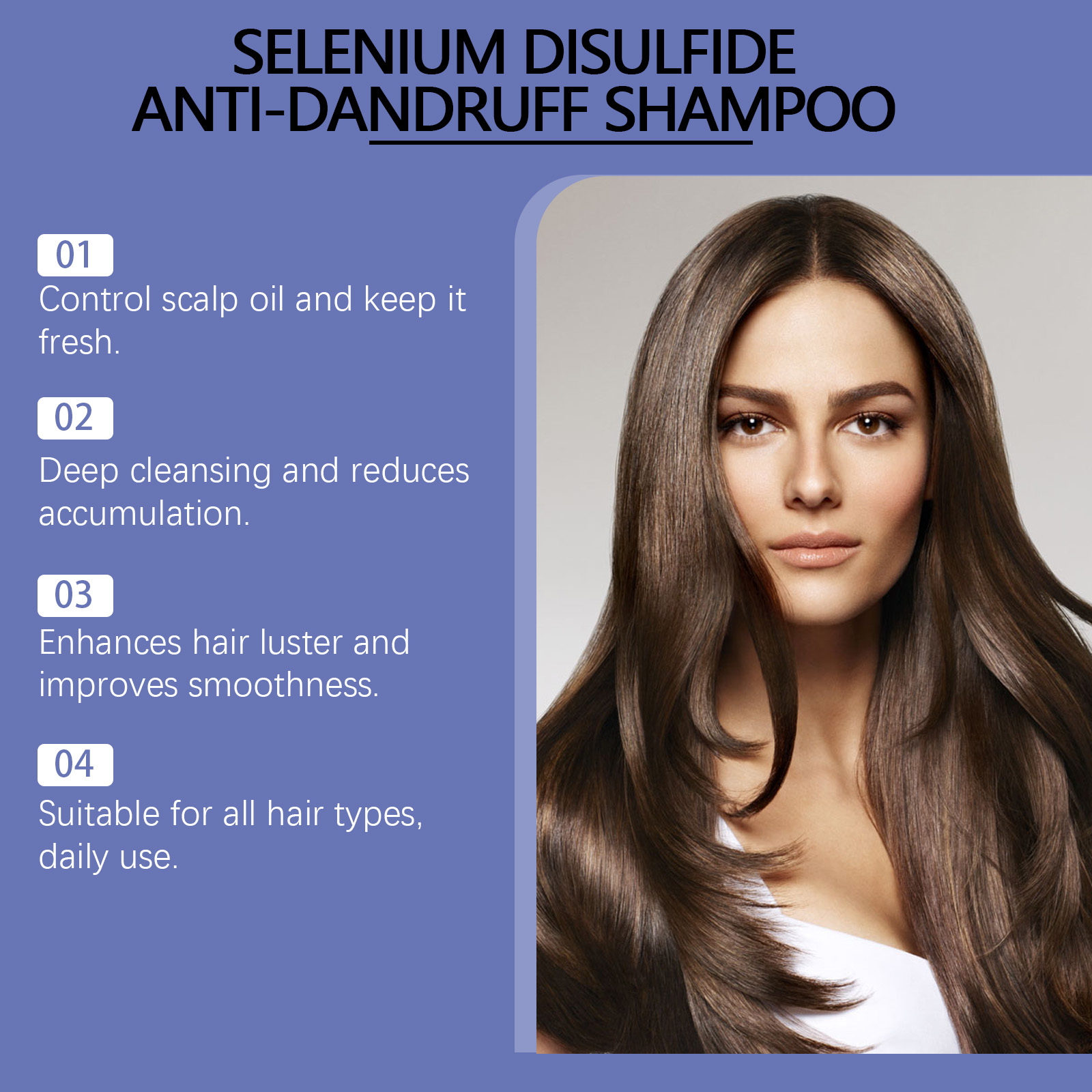 Selenium Sulfide Shampoo Deeply Cleanses Scalp Controls Oil Refreshes Moisturizes Hair Fluffy For Washing