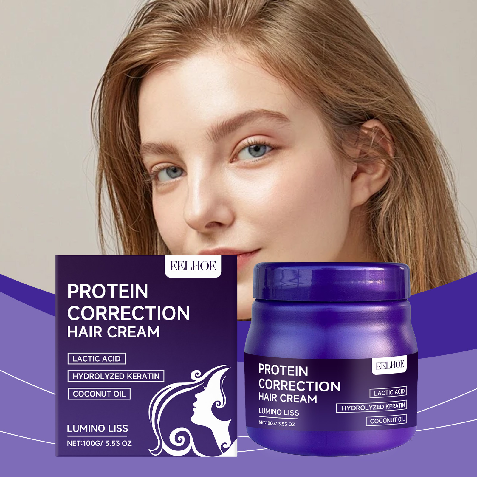 Protein Hair Straightening Cream Moisturizing Nourishing Anti Frizz Smoothing Hair Care Repair Hair Quality No Straightening Required